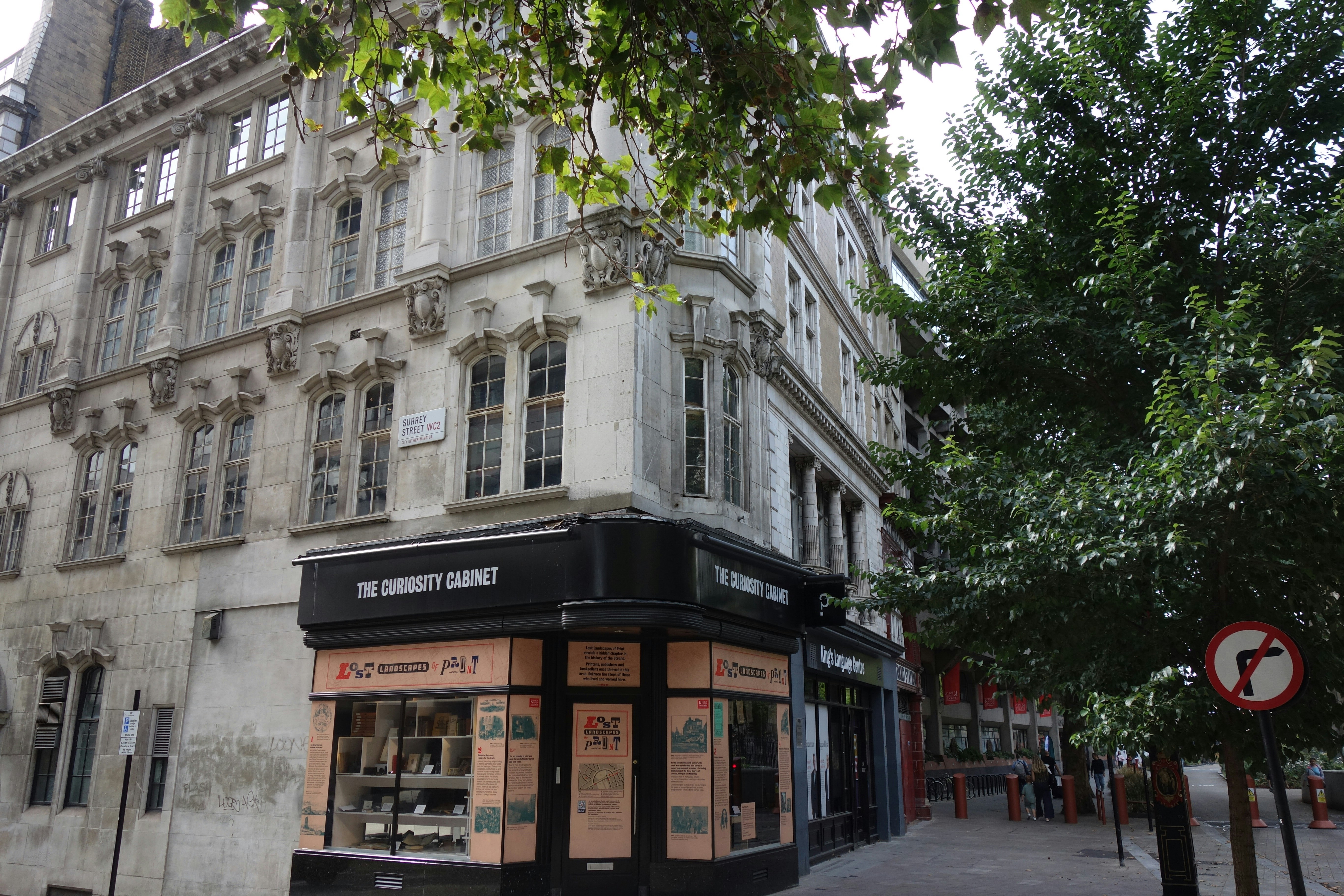The Curiosity Cabinet shop on a corner of Surrey Street in London