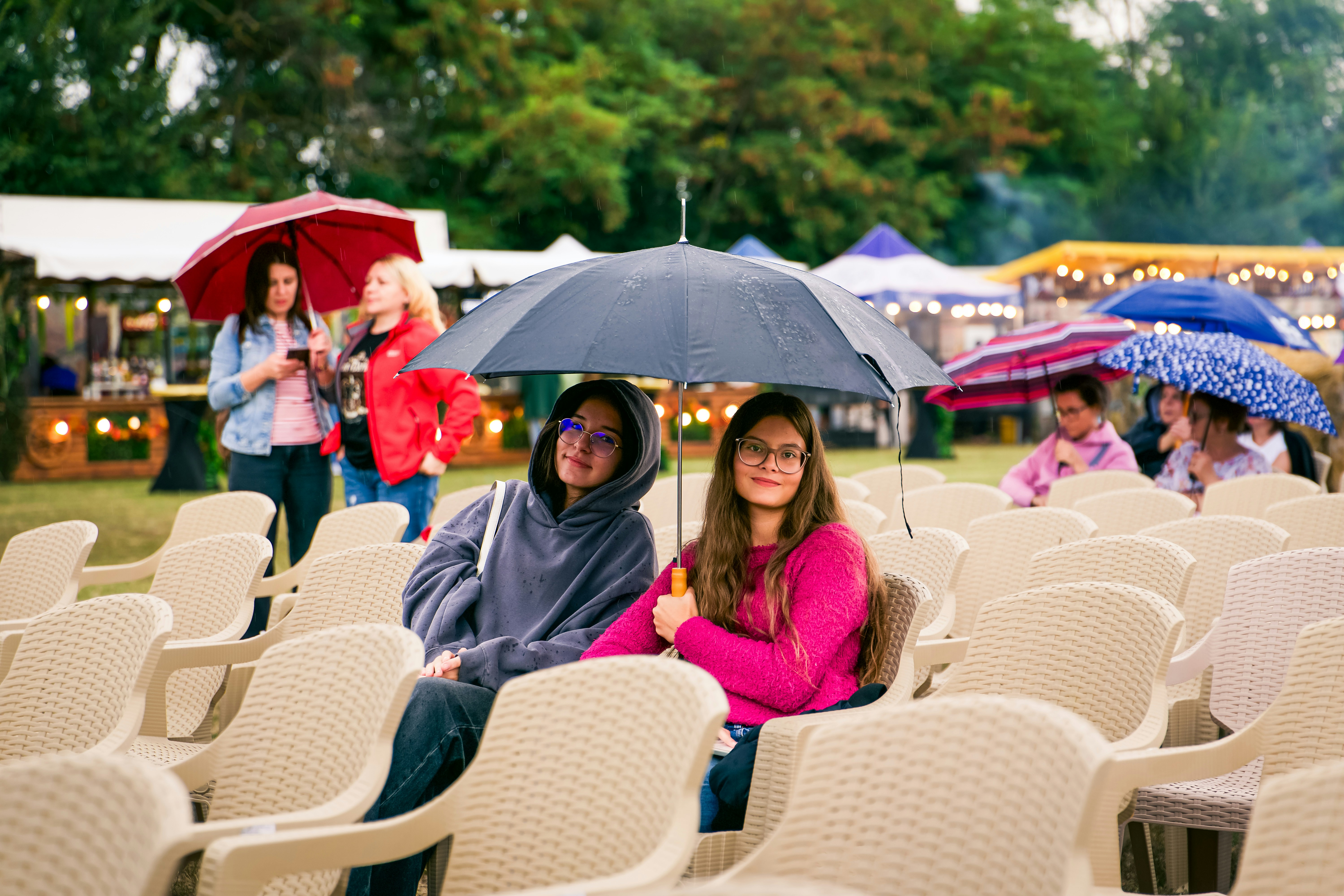 rain ponchos at outdoor event