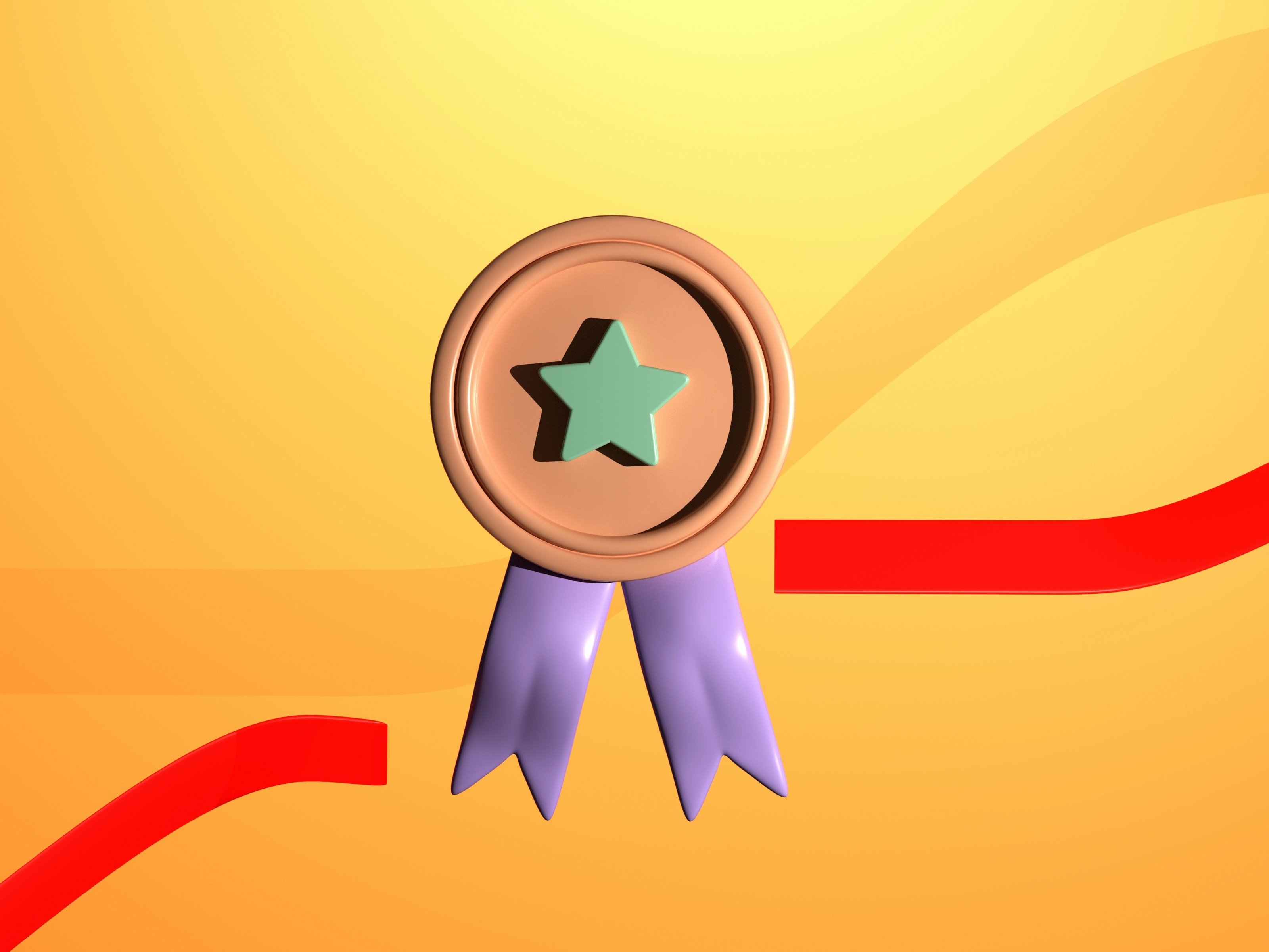 Colorful 3d badge render