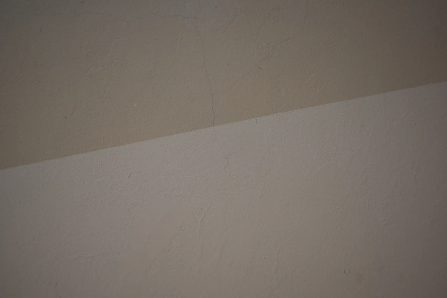 Freshly painted wall in two soft neutral tones
