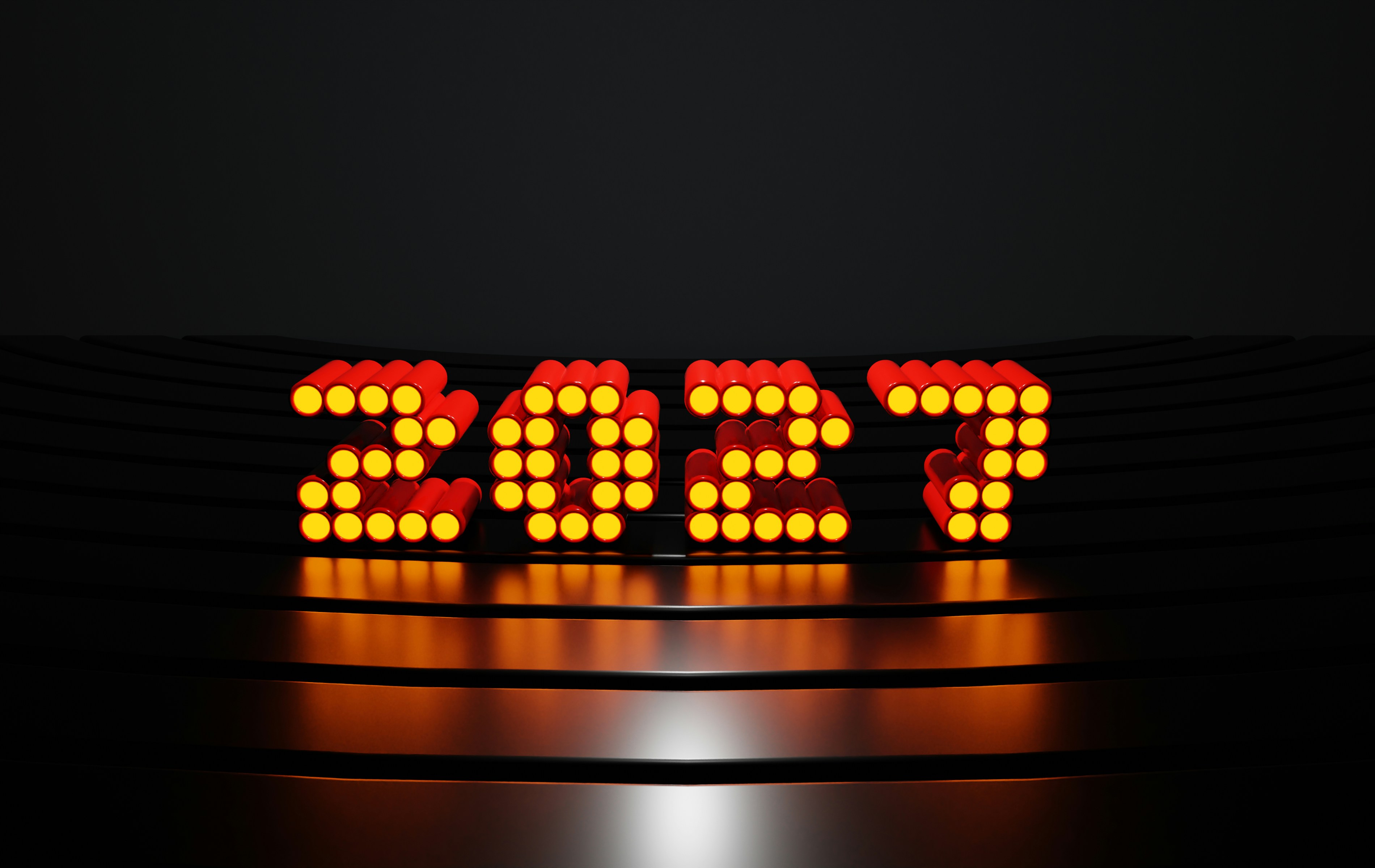 Number 2027 in glowing red cylinders - Free Photo on Unsplash