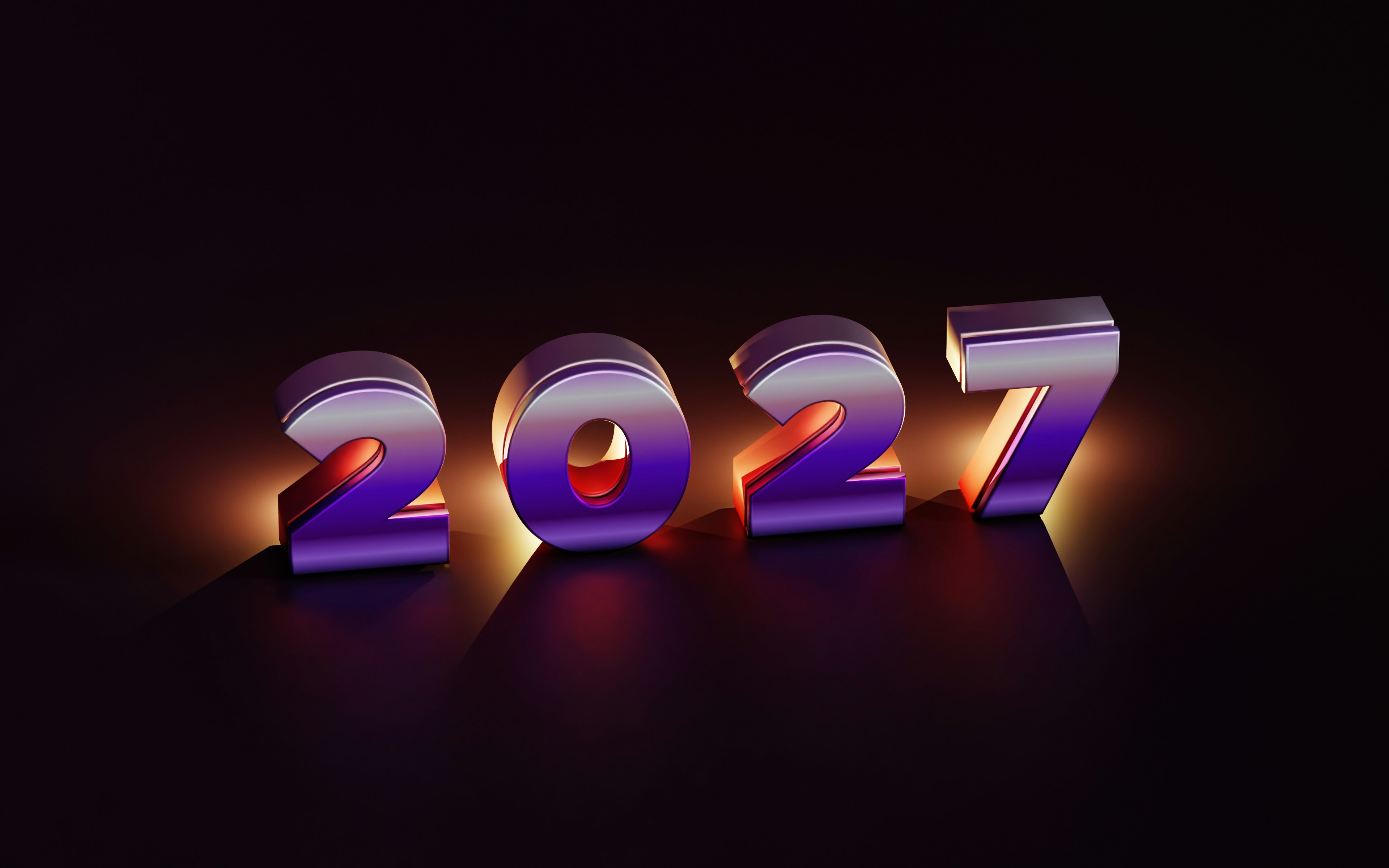 The numbers 2027 in metallic purple and gold on a dark background