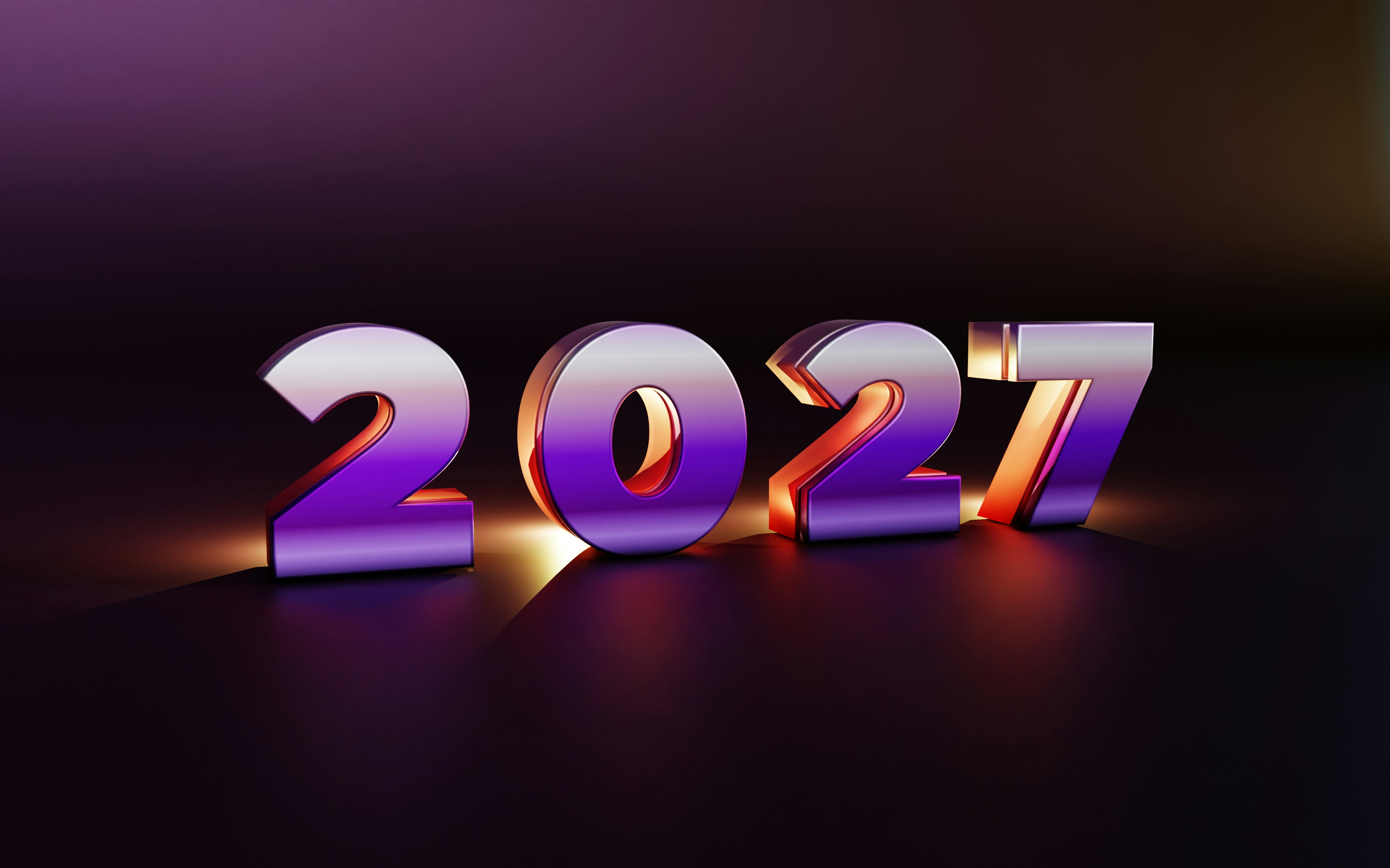 The numbers 2027 in metallic purple and silver against a dark background