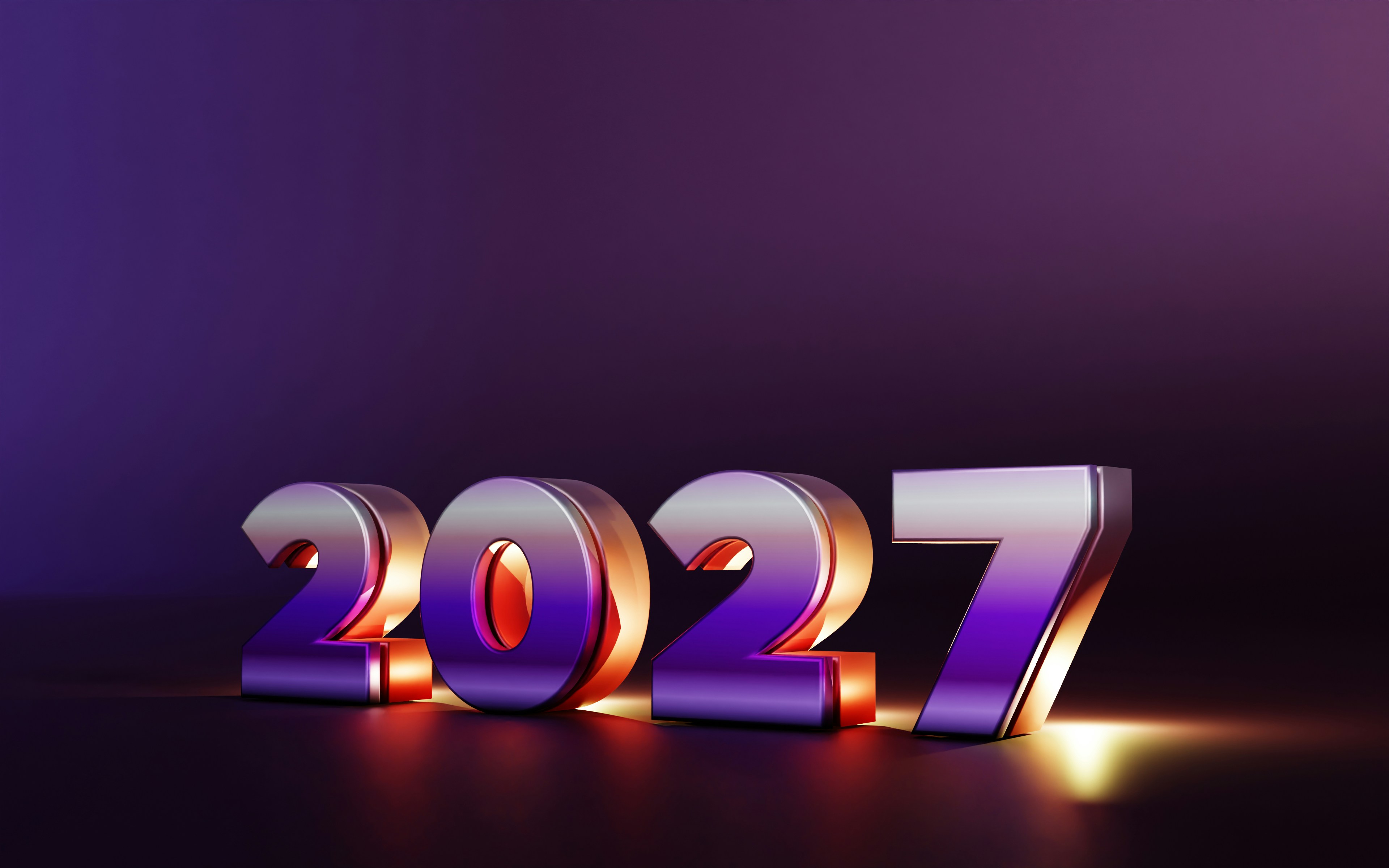 The numbers 2027 in metallic purple and gold against a dark purple background