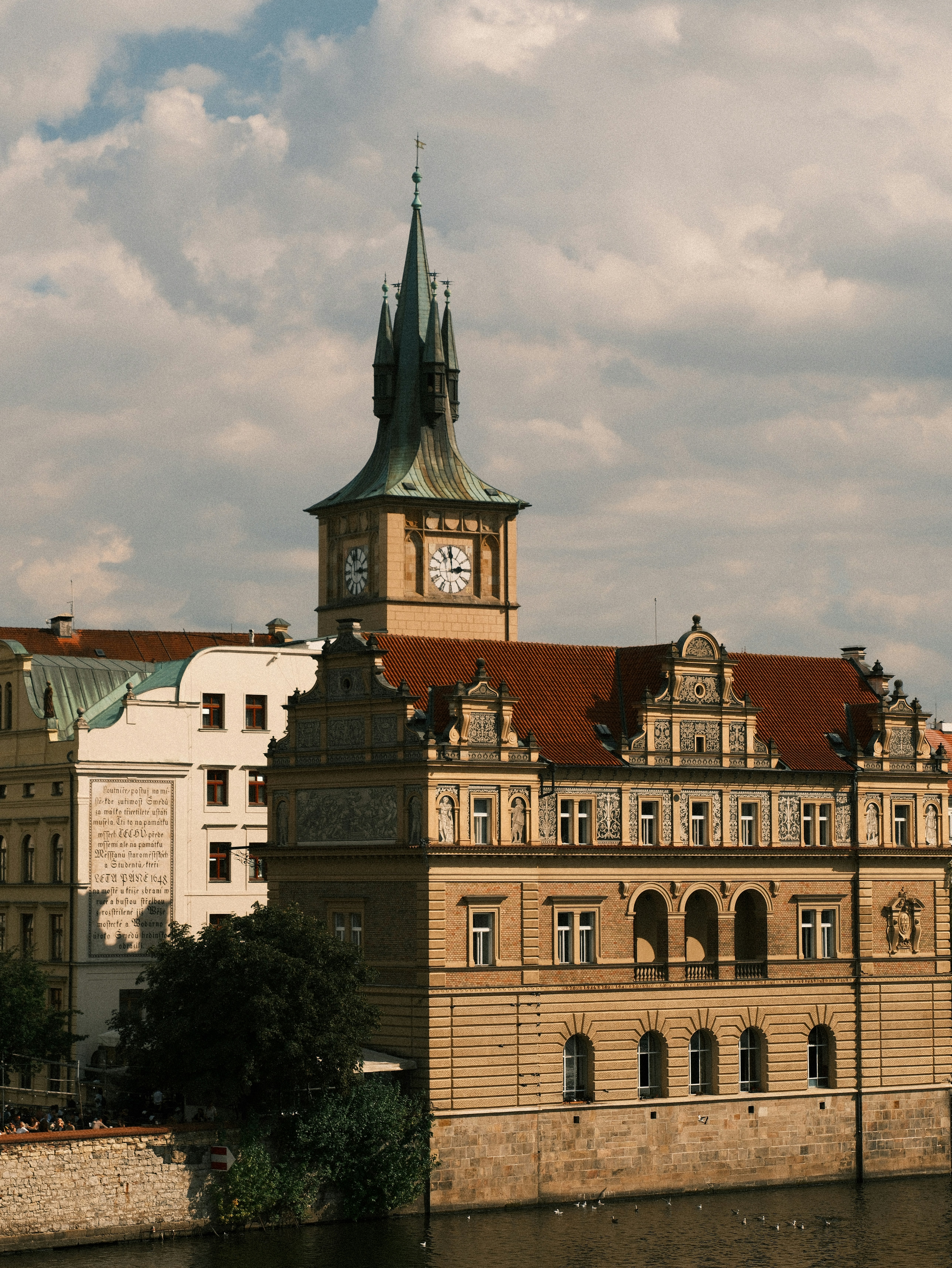 The Old Town Water Tower with a clock tower in Prague, Czech Republic