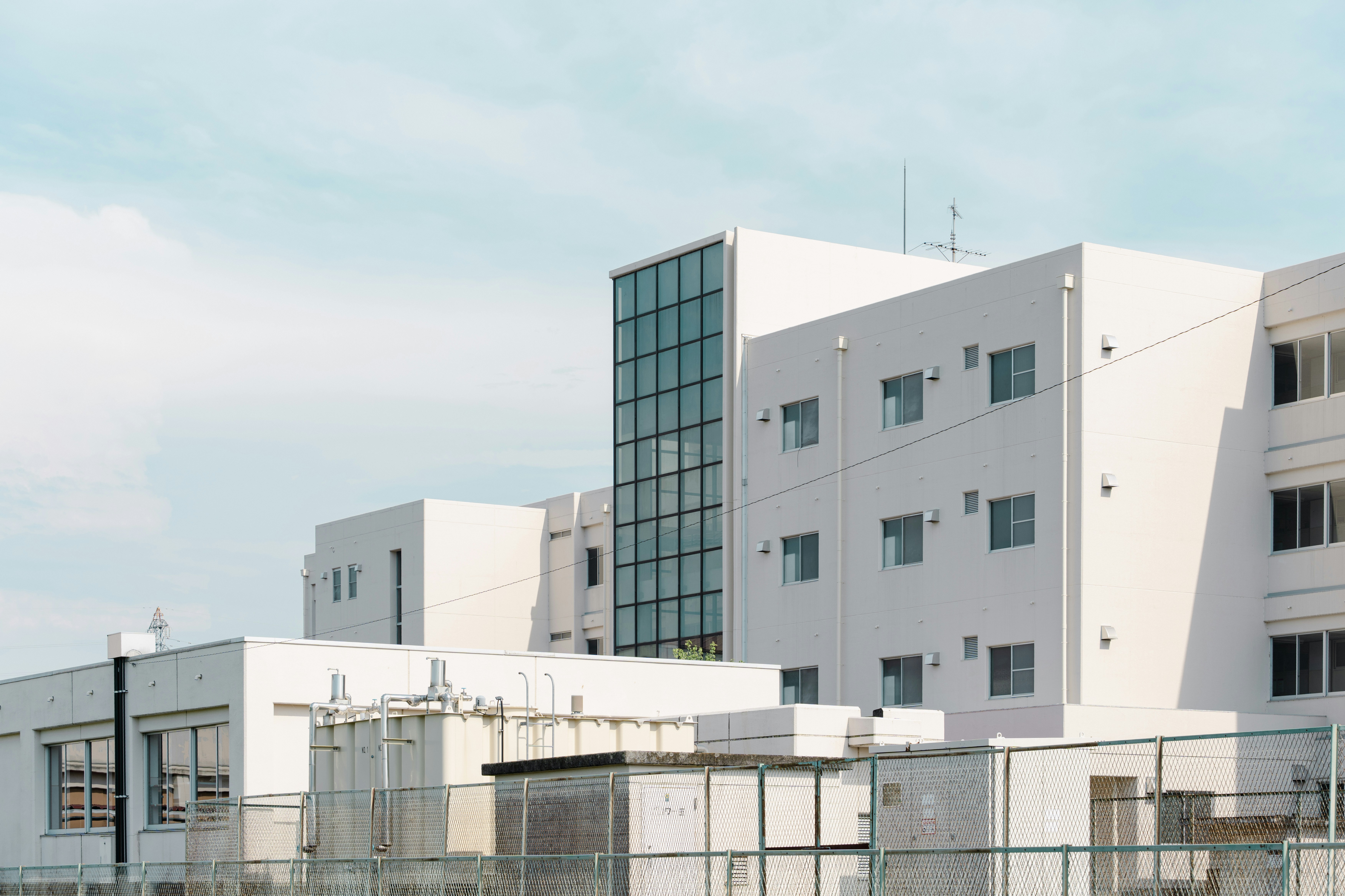 Modern white institutional building