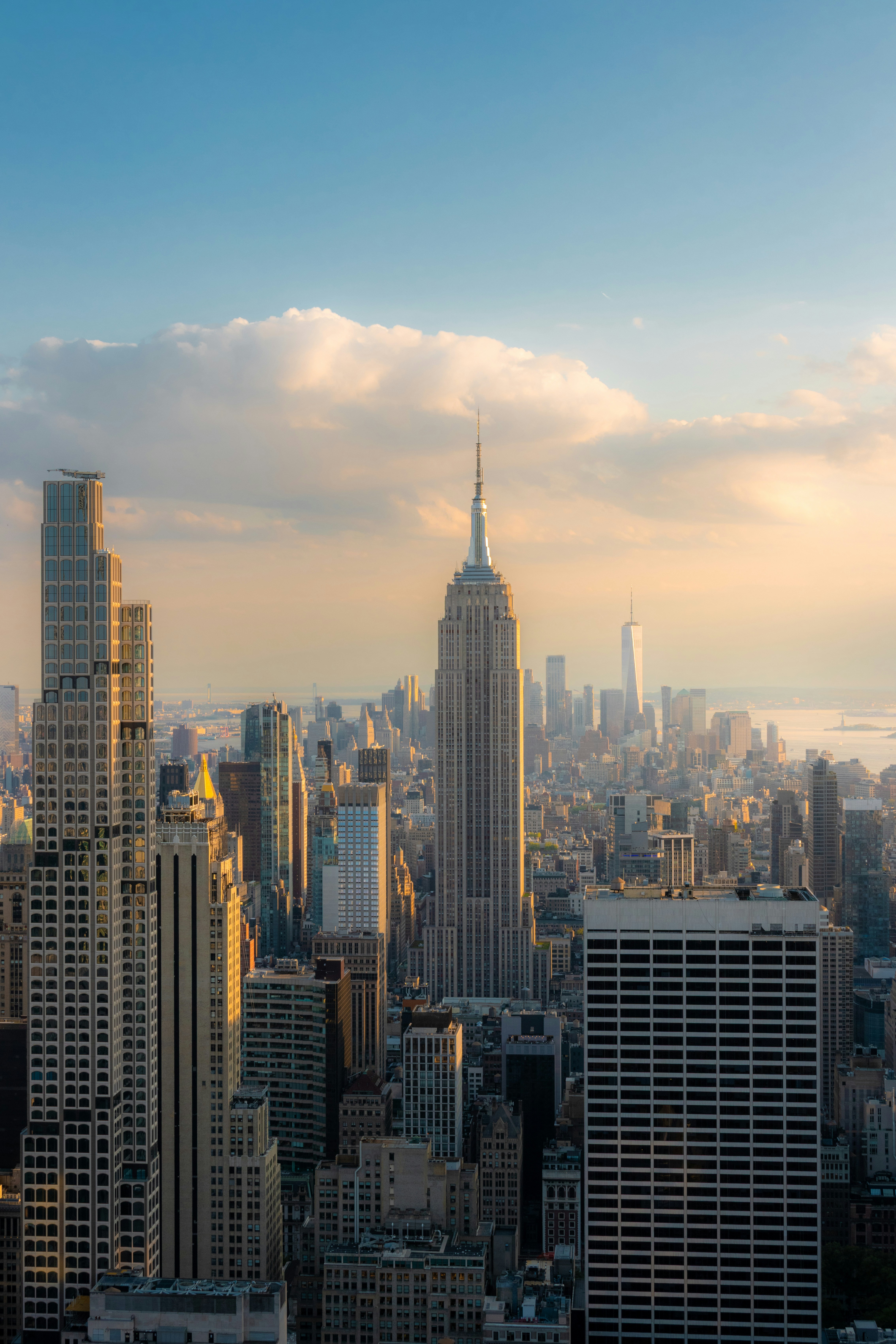 The Empire State Building rising above the Manhattan skyline in New York City