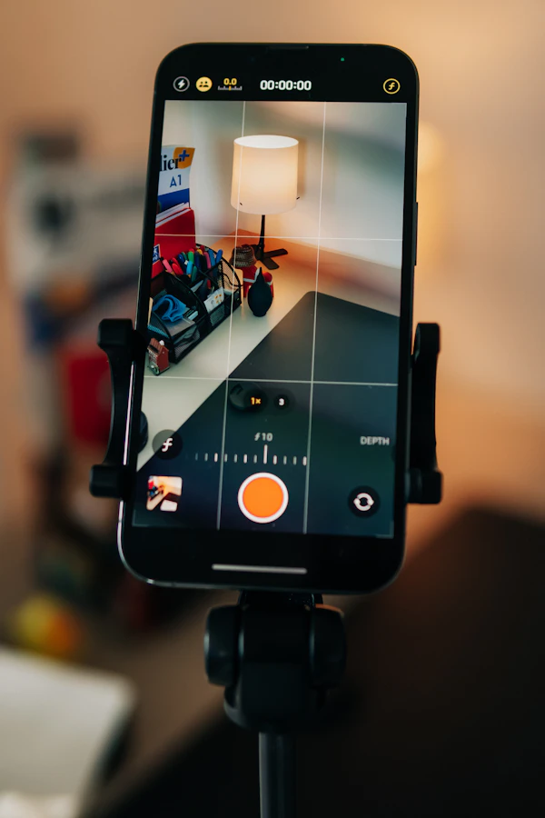 Phone on a tripod recording a reel