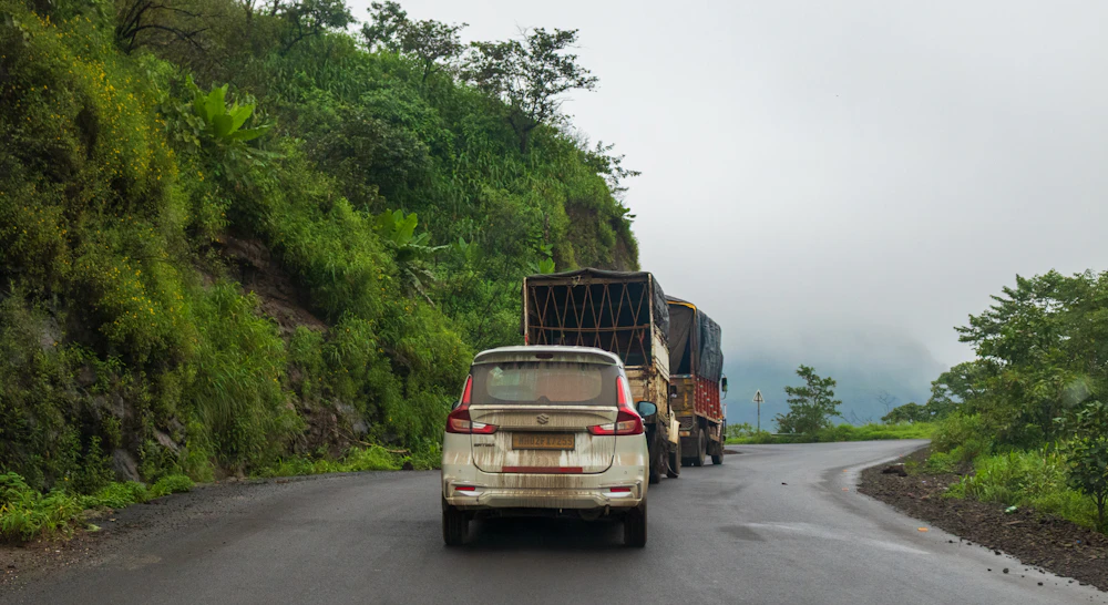 Misty mountain drive — replace with our trip photo