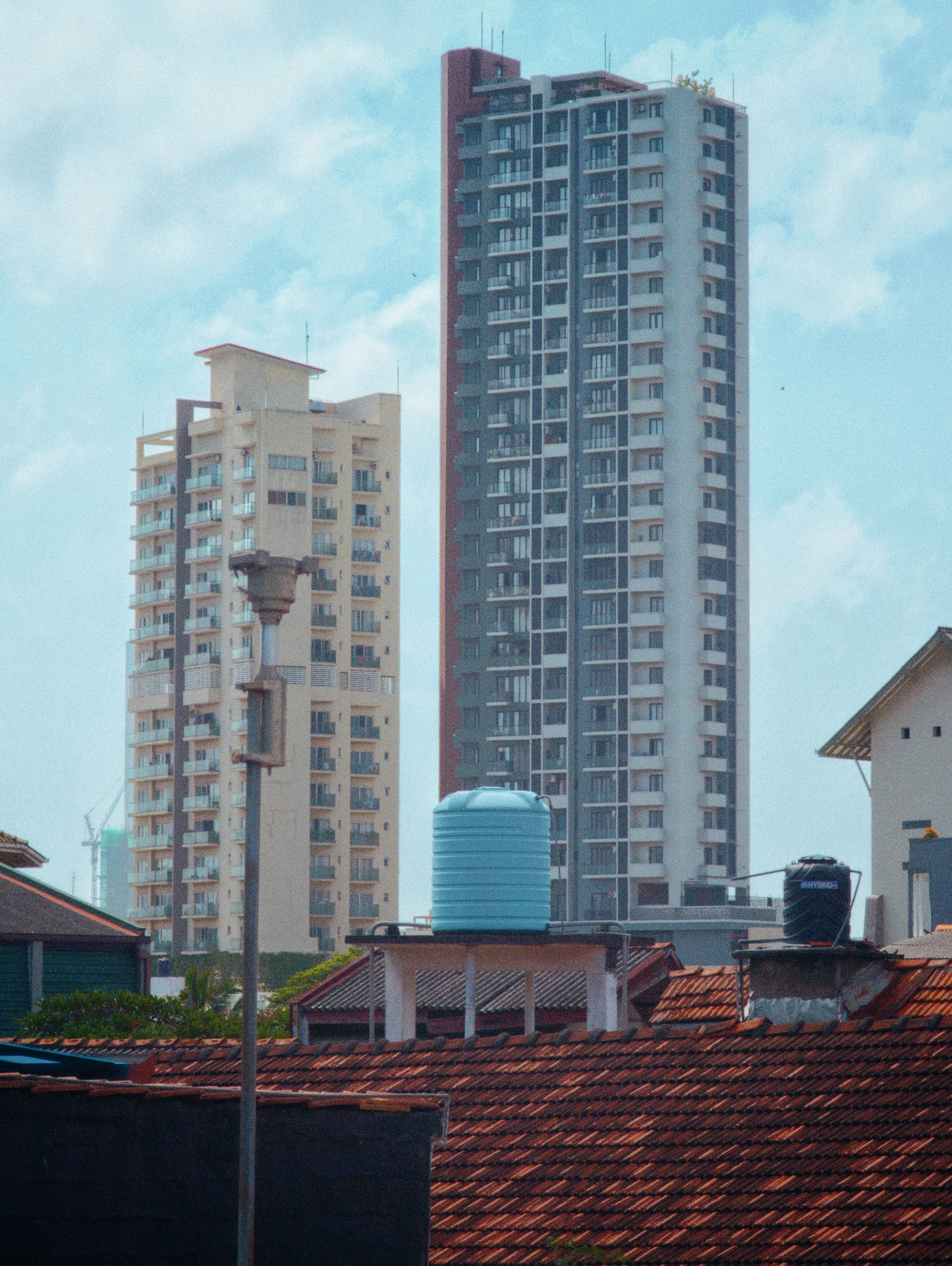 Buildings view from a rooftop