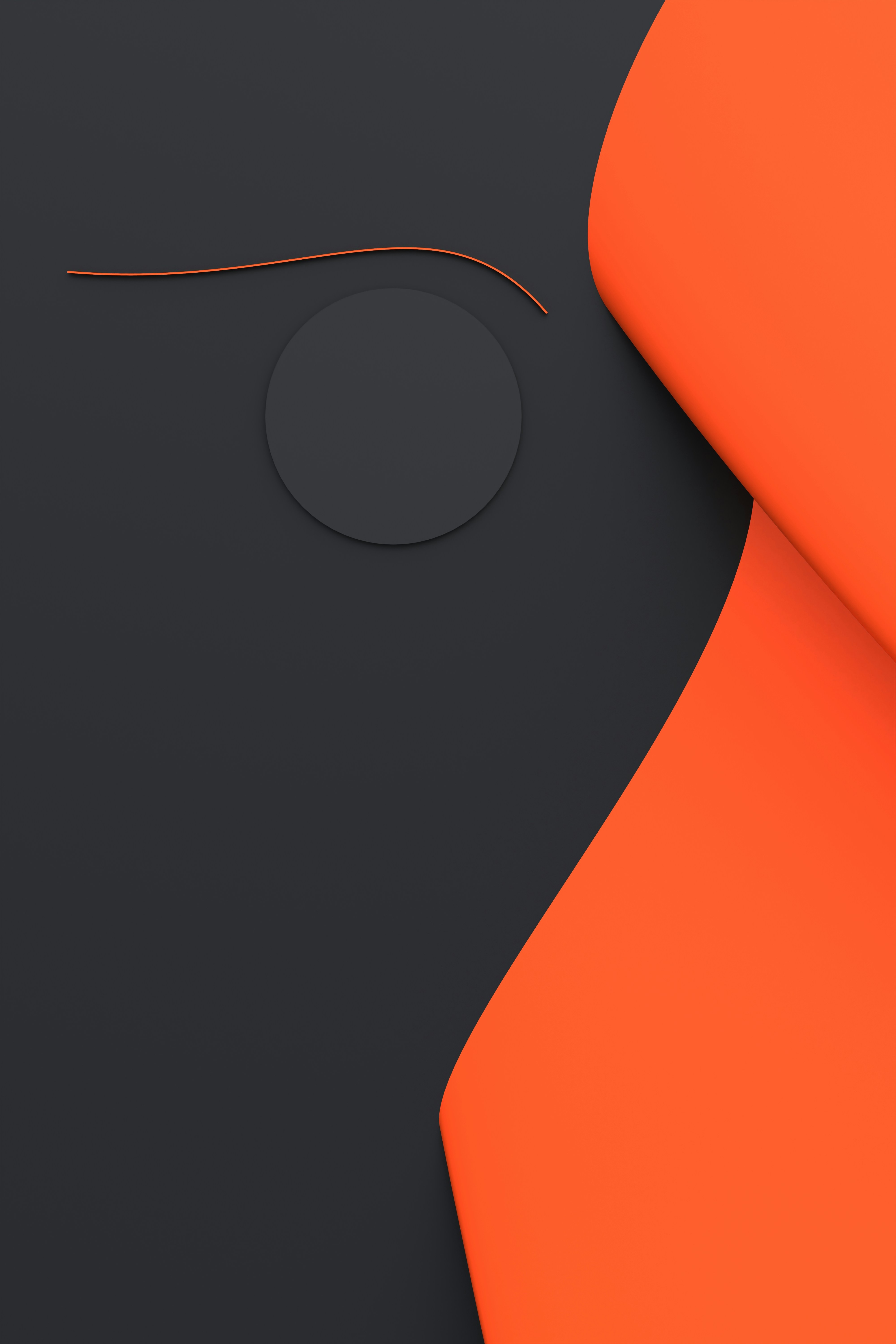 Dark grey circle and orange line - Free Photo on Unsplash