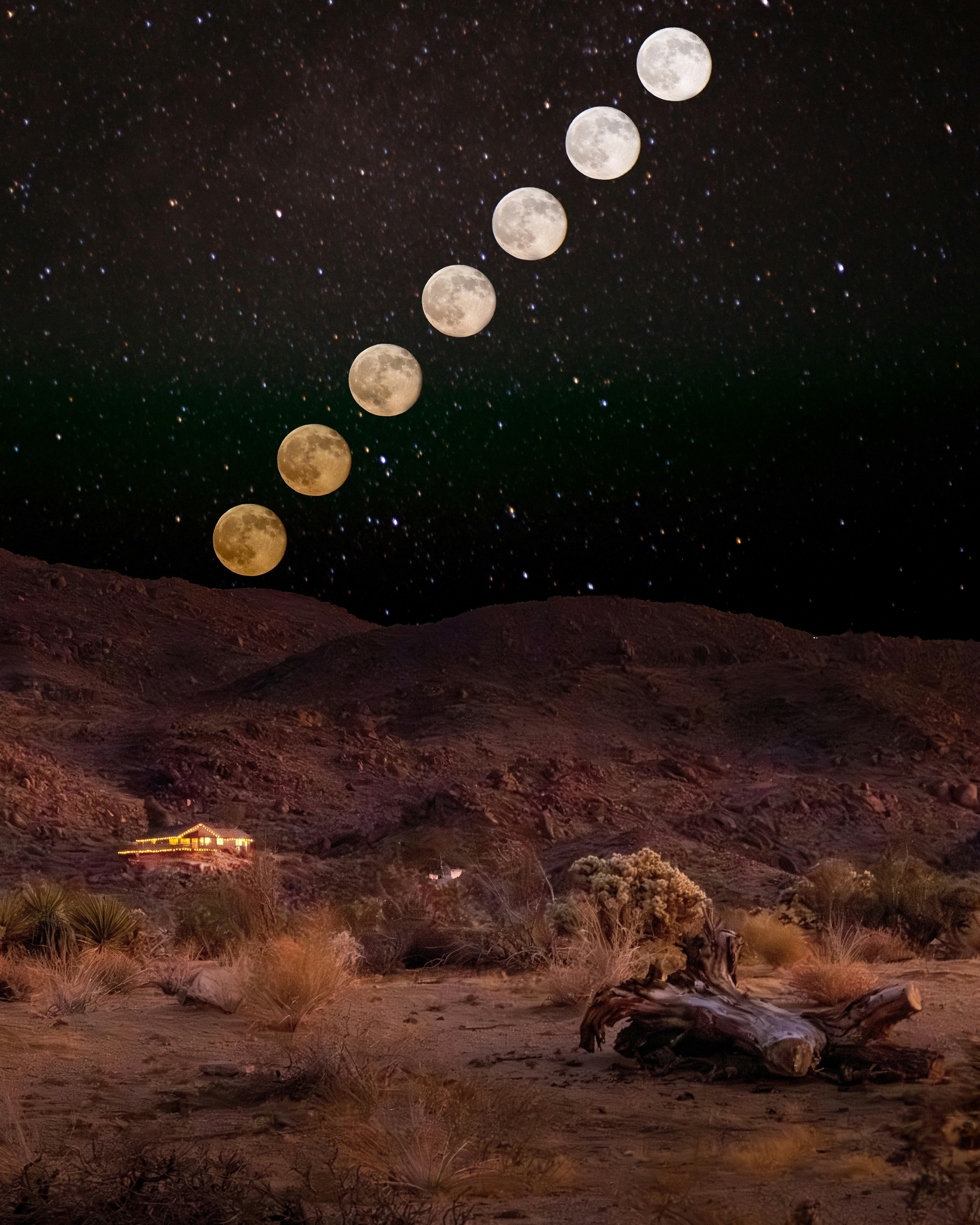 Moon phases over desert landscape - Free Photo on Unsplash
