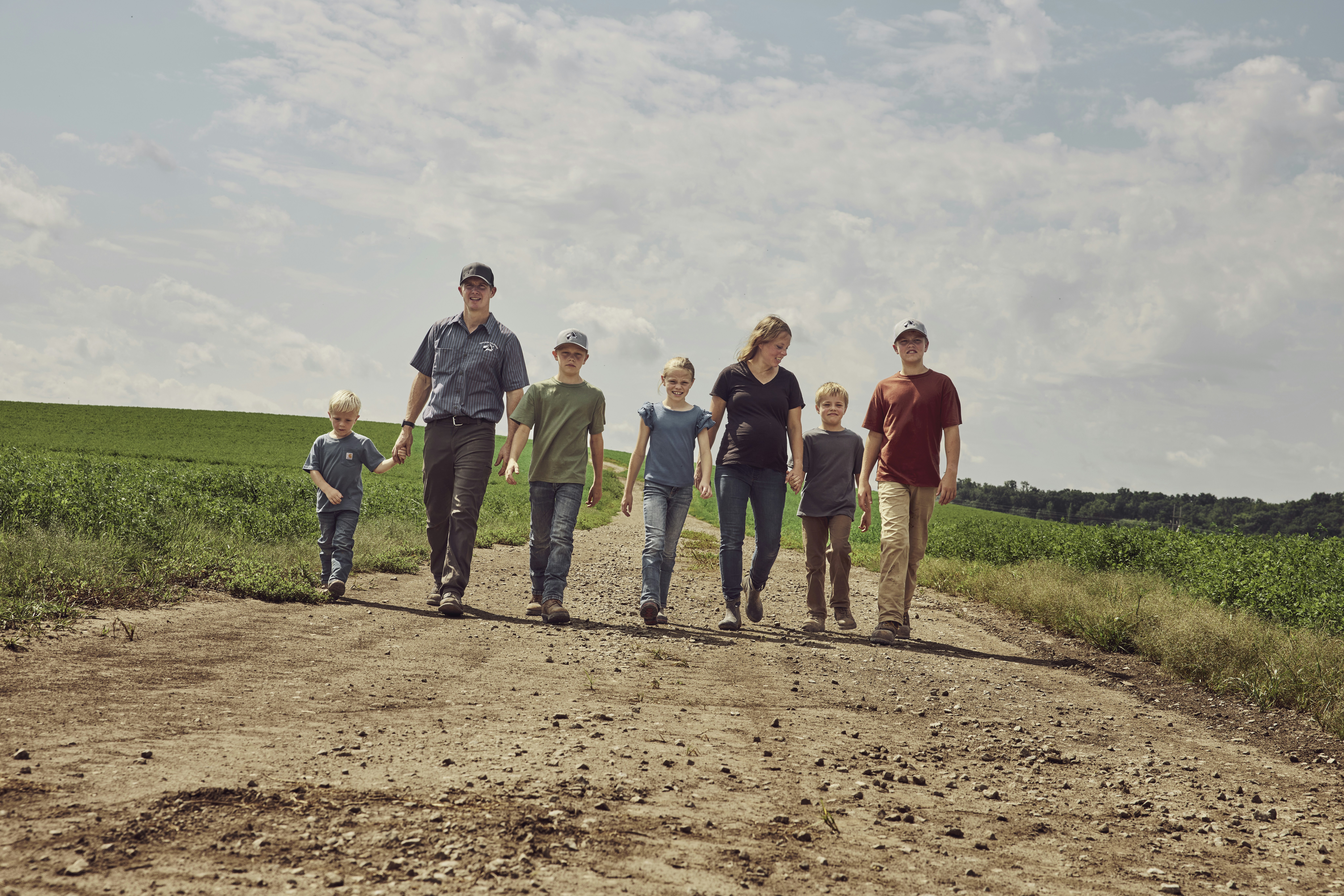 young family moving to countryside