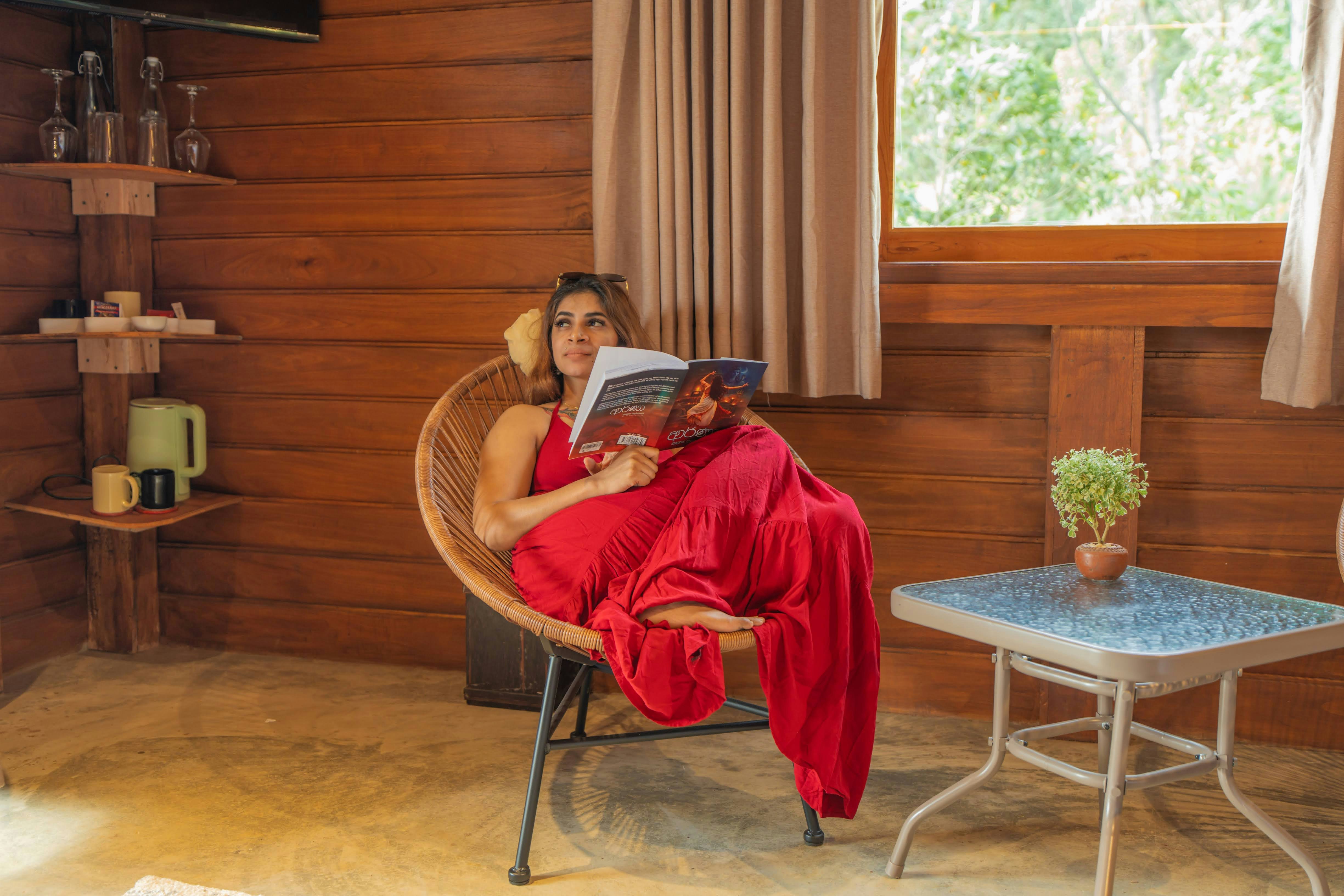 A quiet corner of a warm wooden room lit by soft daylight