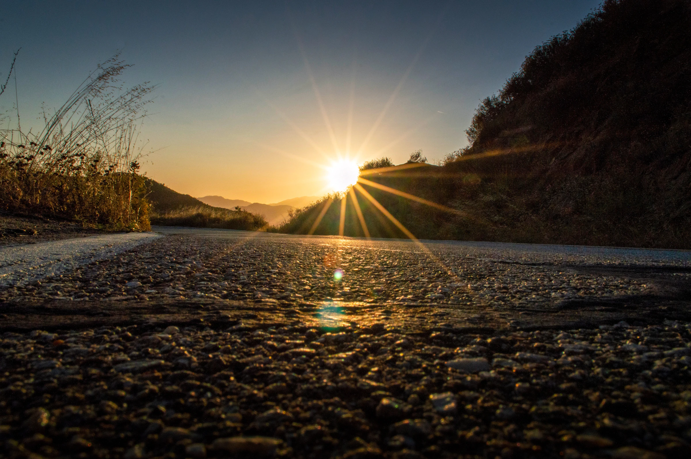 Low sun over Glendora Mountain Road