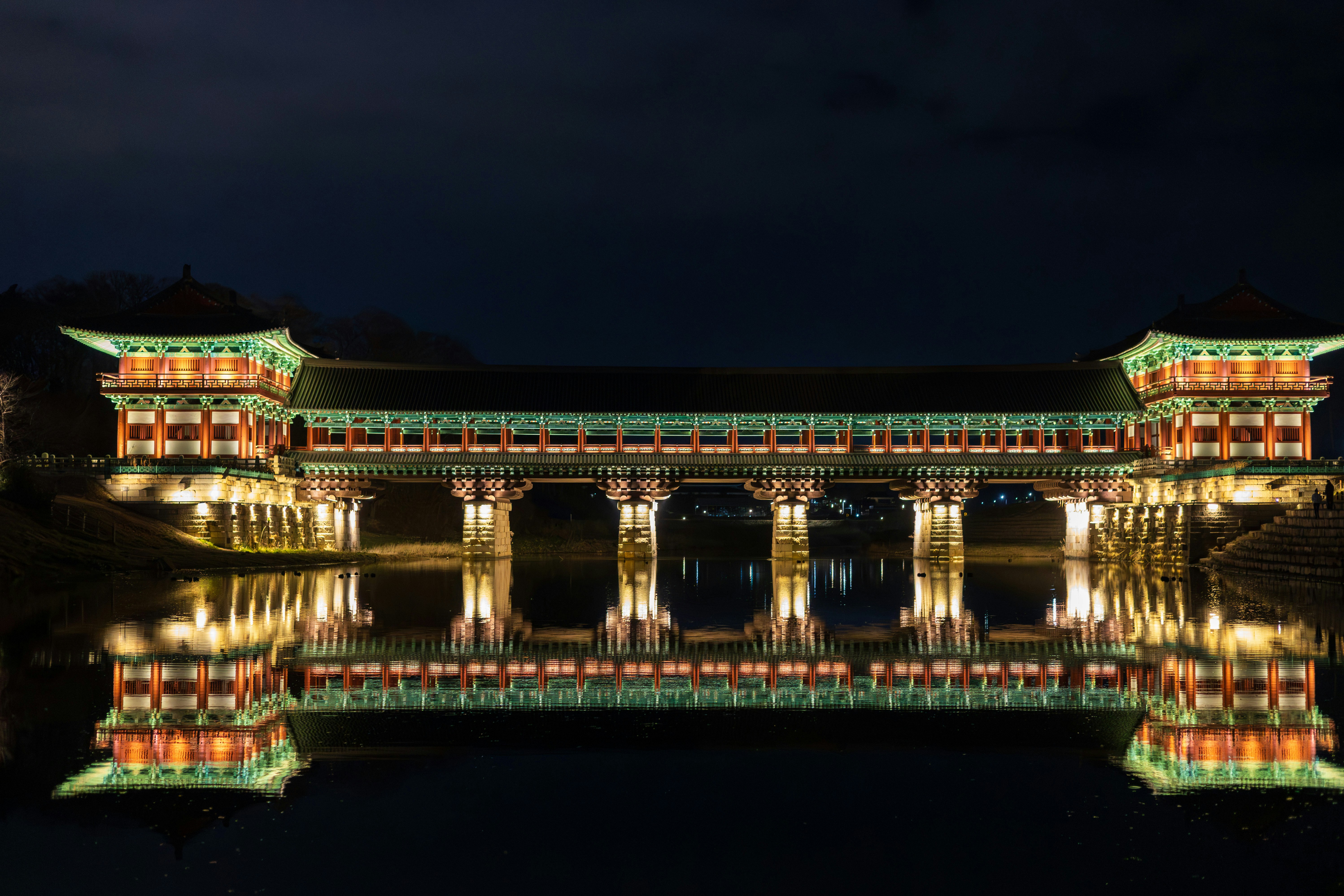 Woljeonggyo Bridge illuminated at night - Free Photo on Unsplash