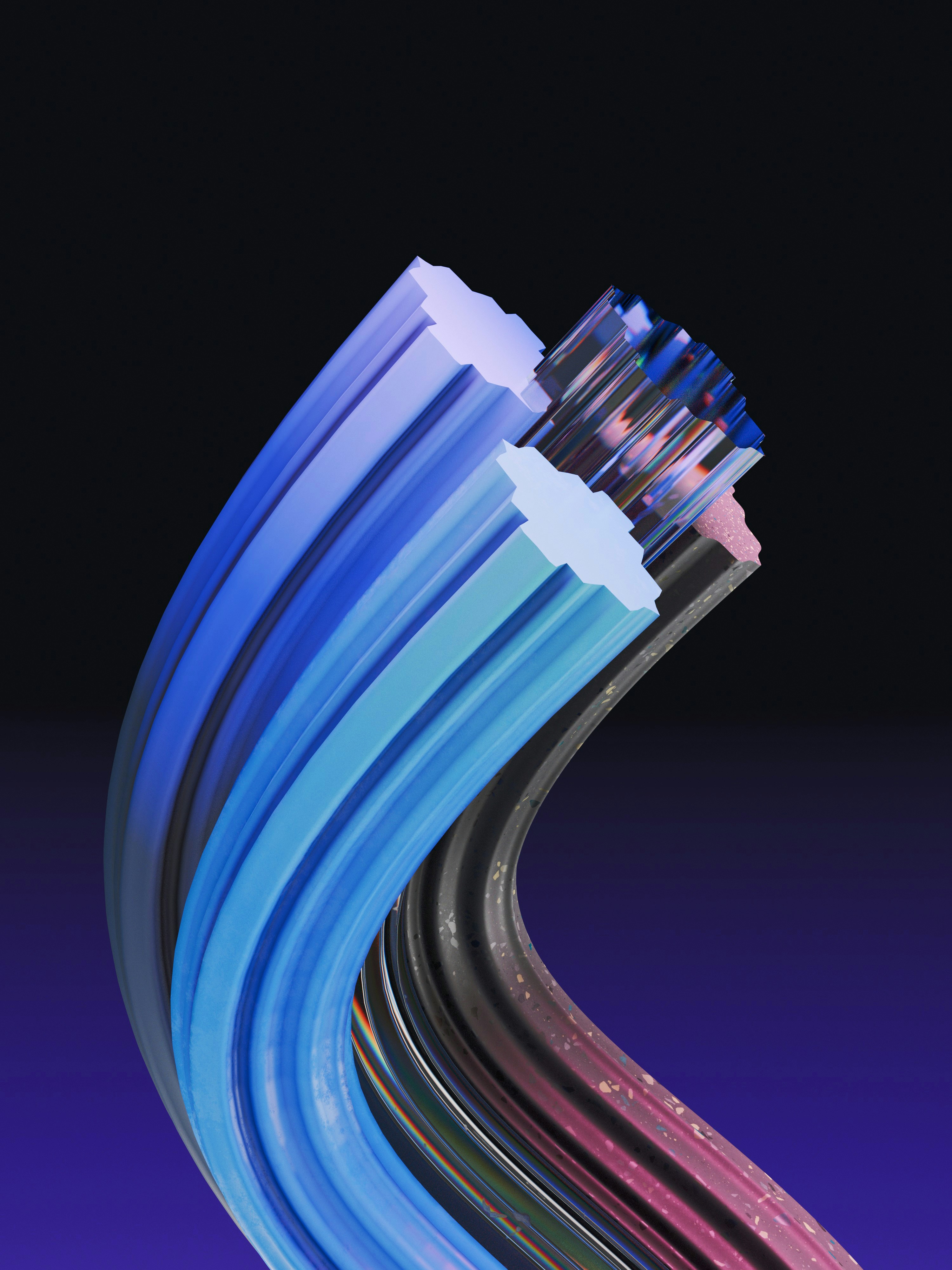 Curved blue and black abstract forms - Free Photo on Unsplash