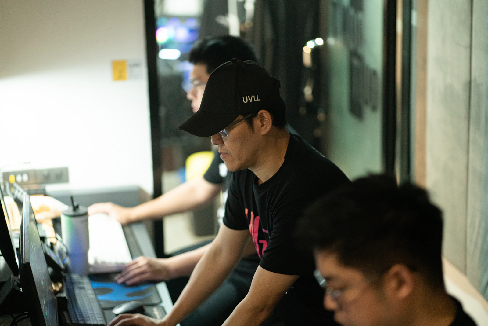 Security team working at their computers