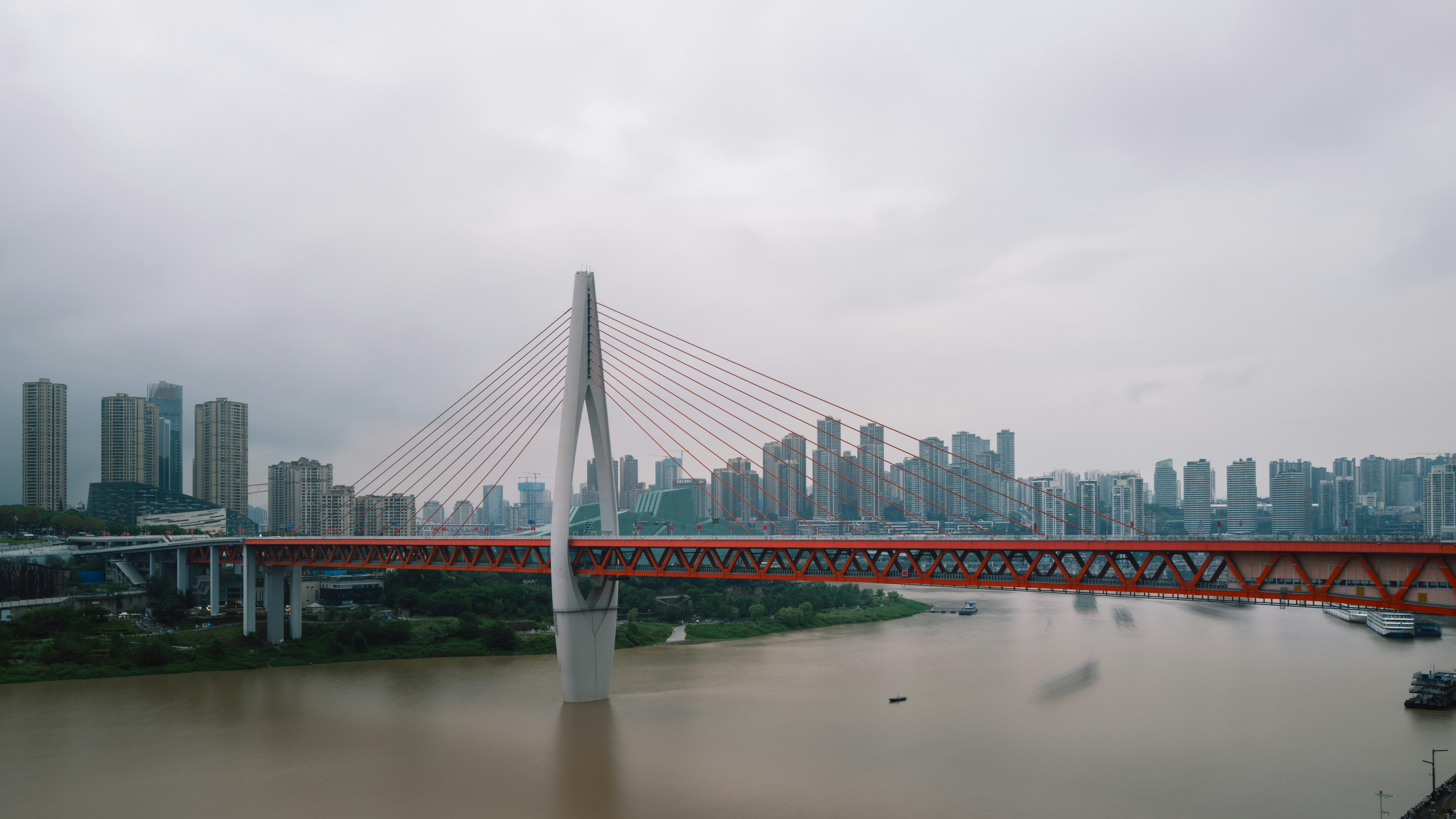 Cable-stayed bridge over river in Chongqing - Free Photo on Unsplash