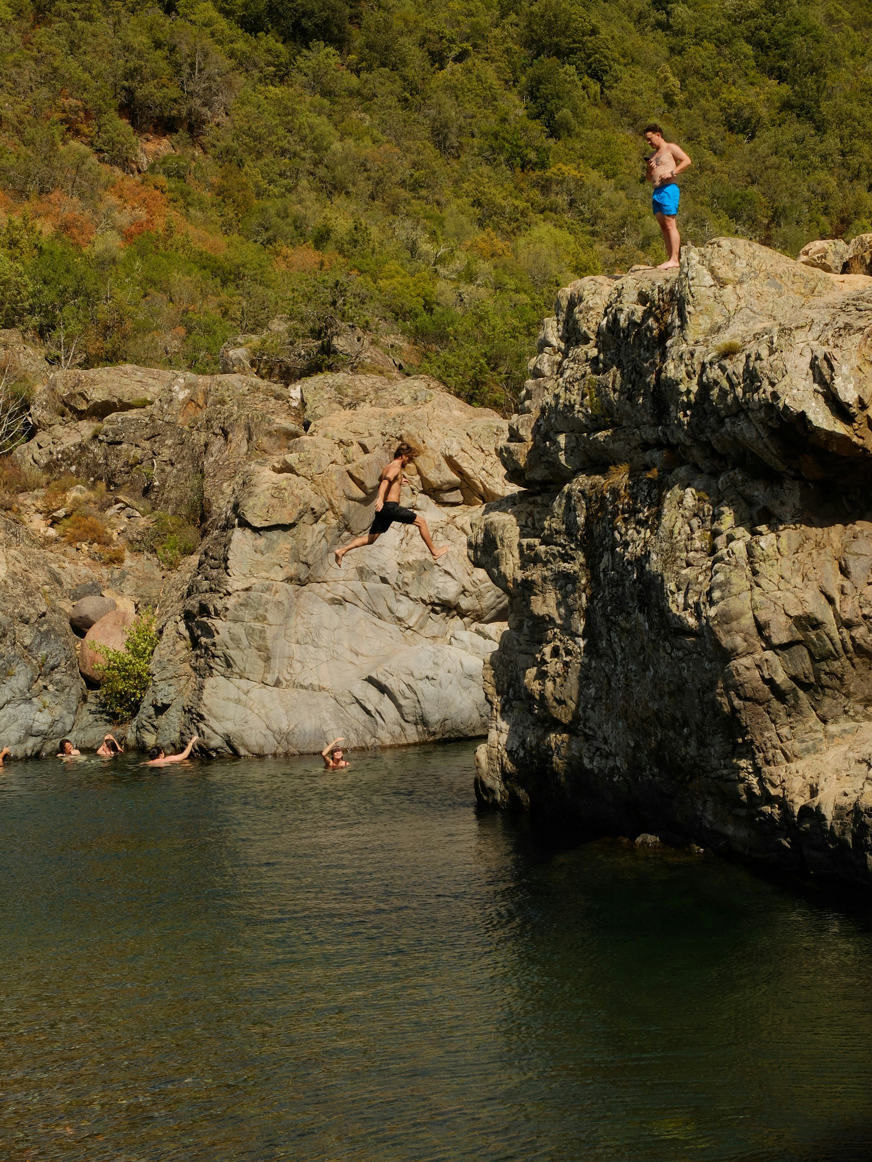 Person jumping from cliff into river - Free Photo on Unsplash