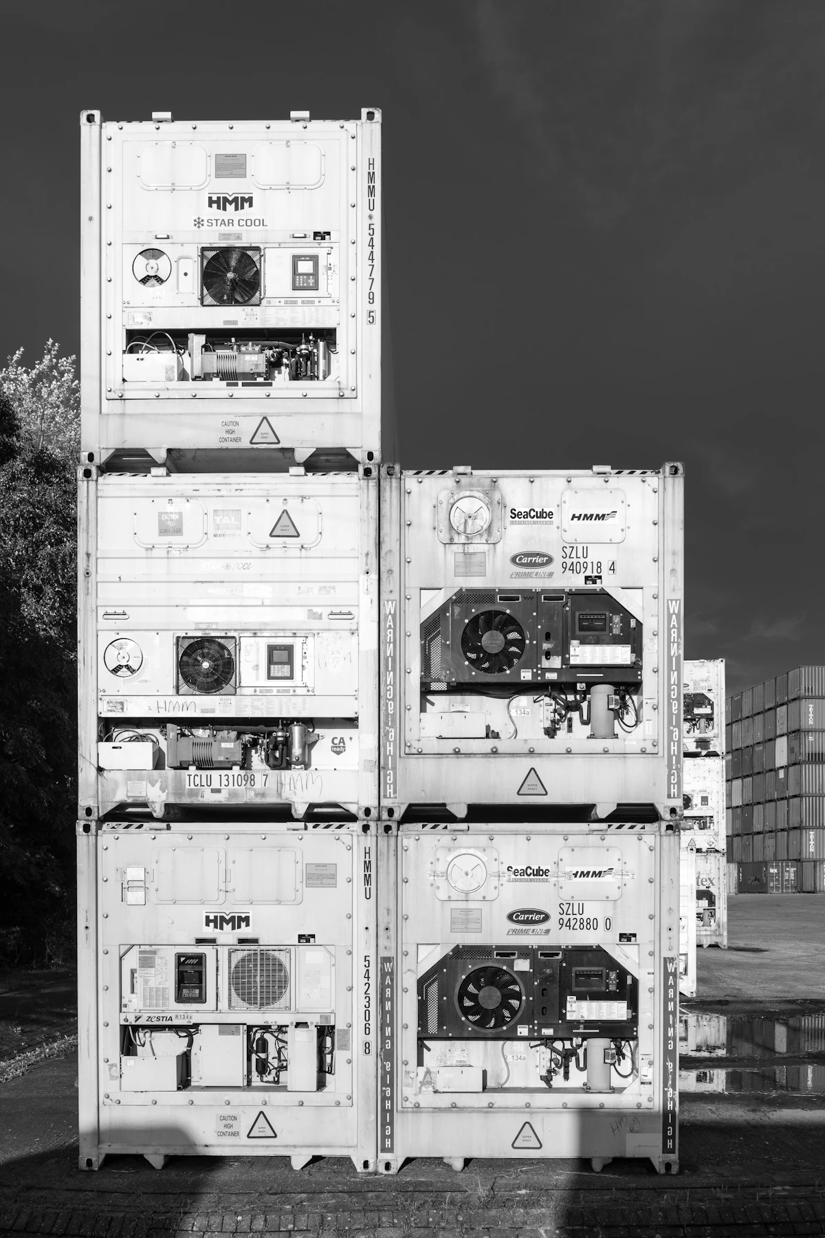 Refrigerated containers with cooling units