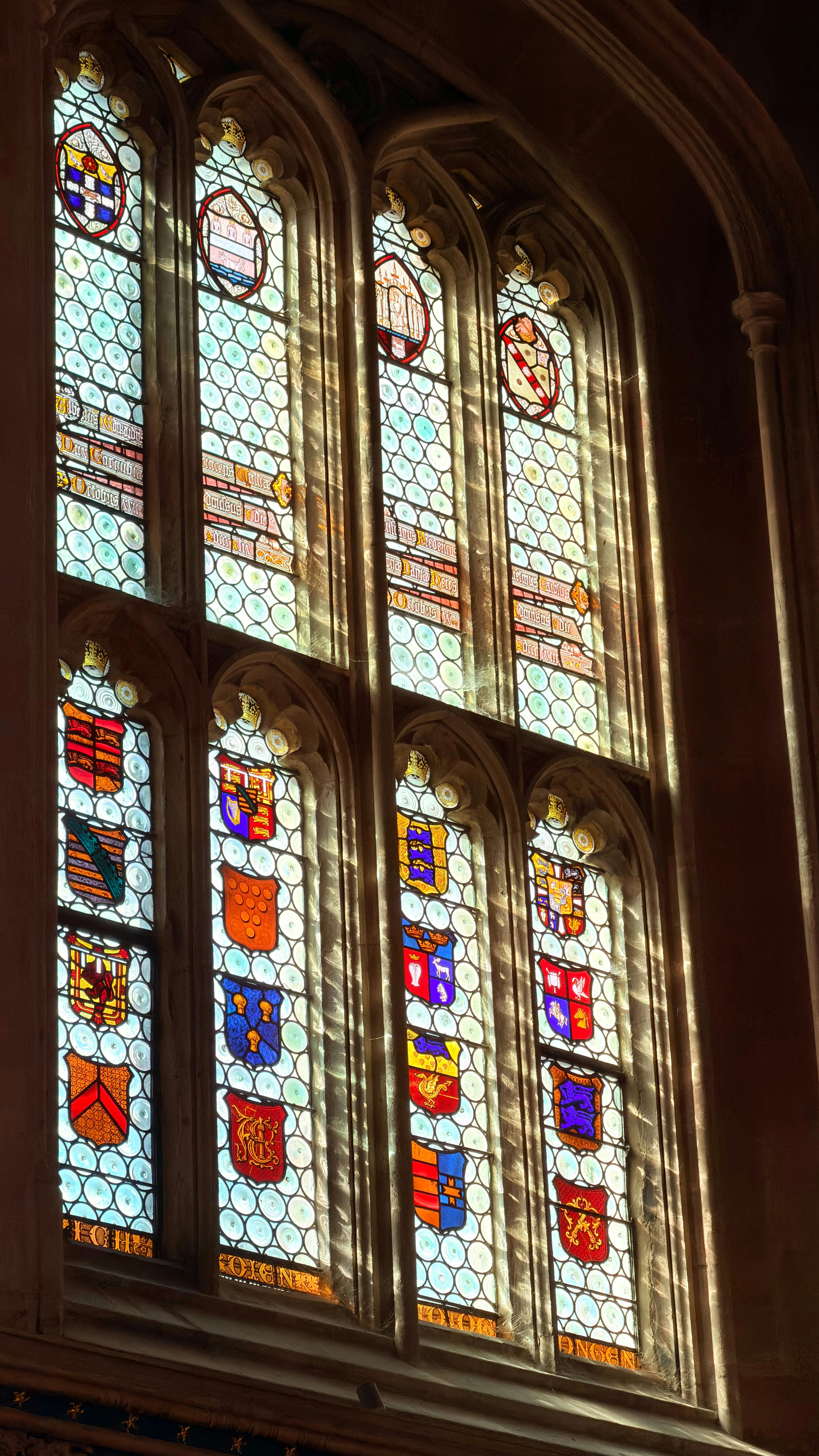 Stained glass windows with heraldic shields - Free Photo on Unsplash