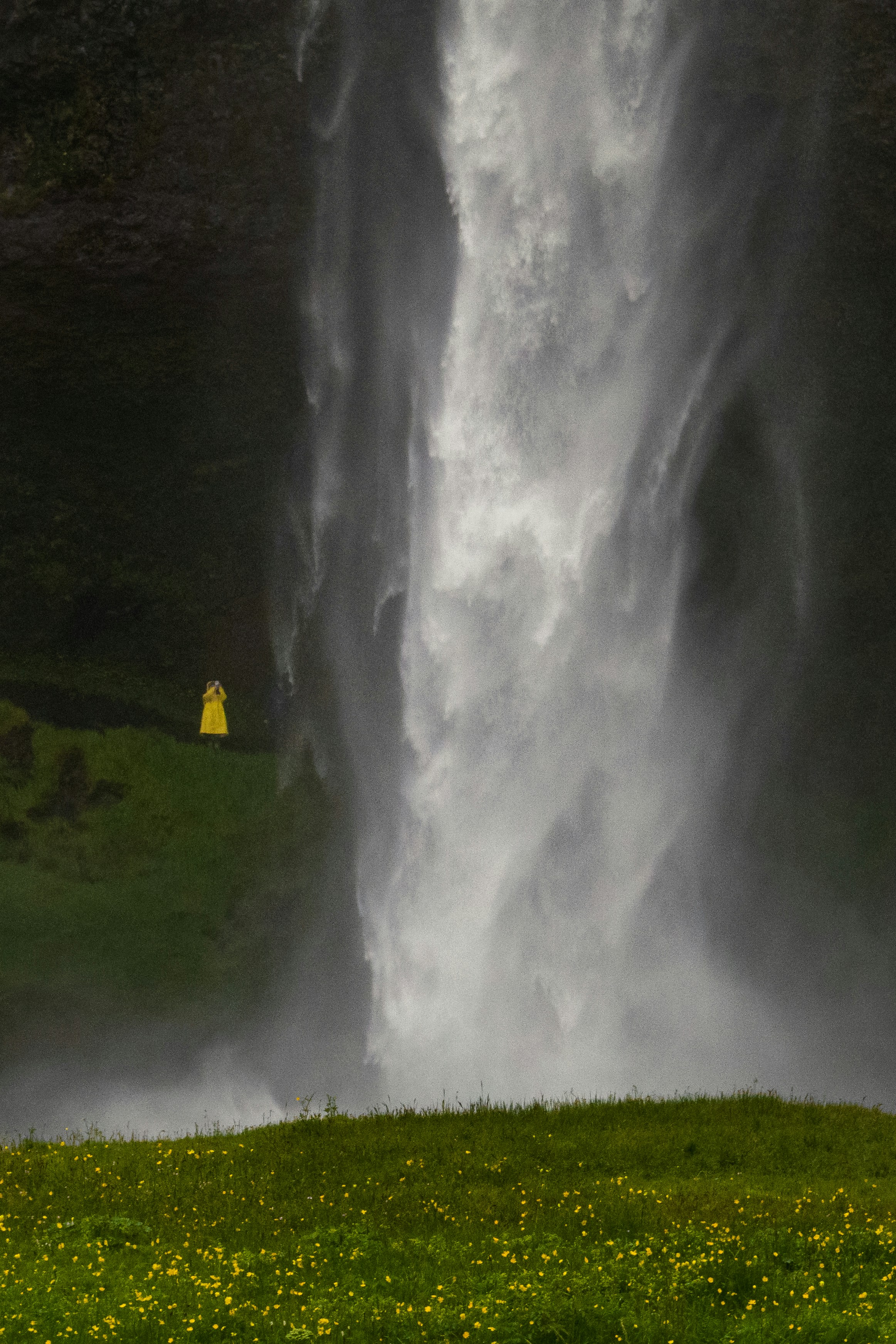 Person in yellow raincoat by waterfall - Free Photo on Unsplash