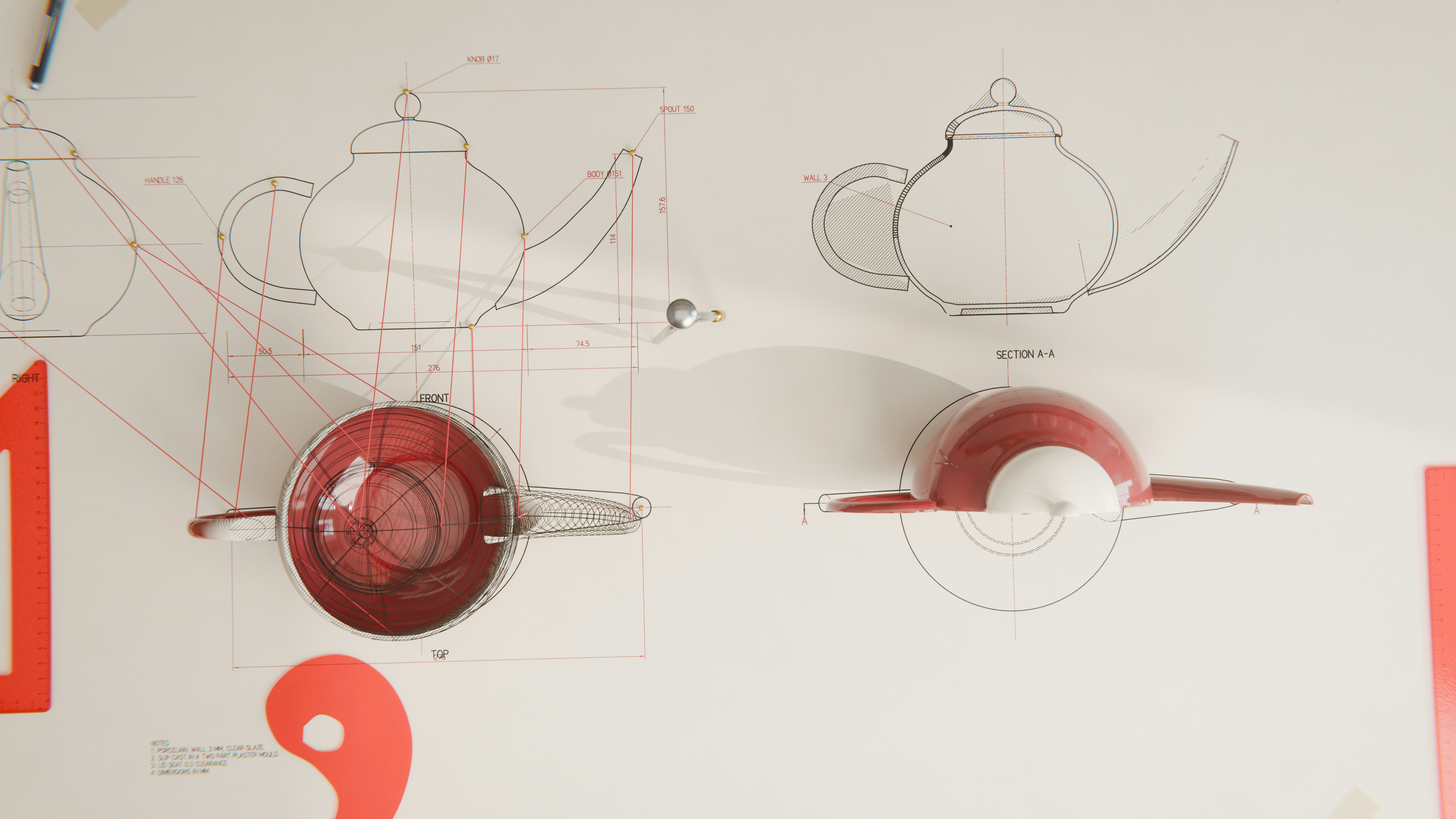 Teapot design with technical drawings - Free Photo on Unsplash