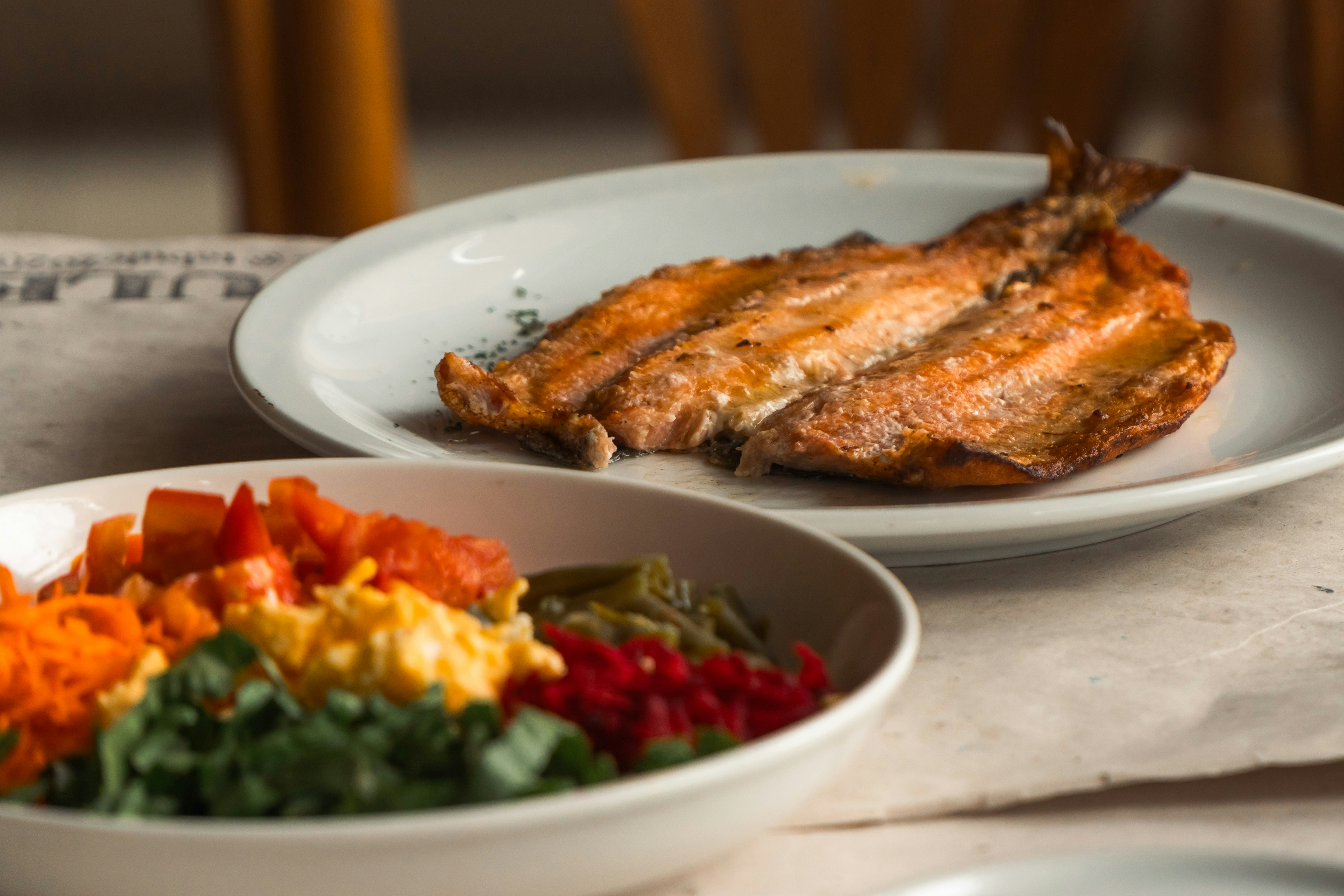 Grilled fish and vegetable dinner plate - Free Photo on Unsplash