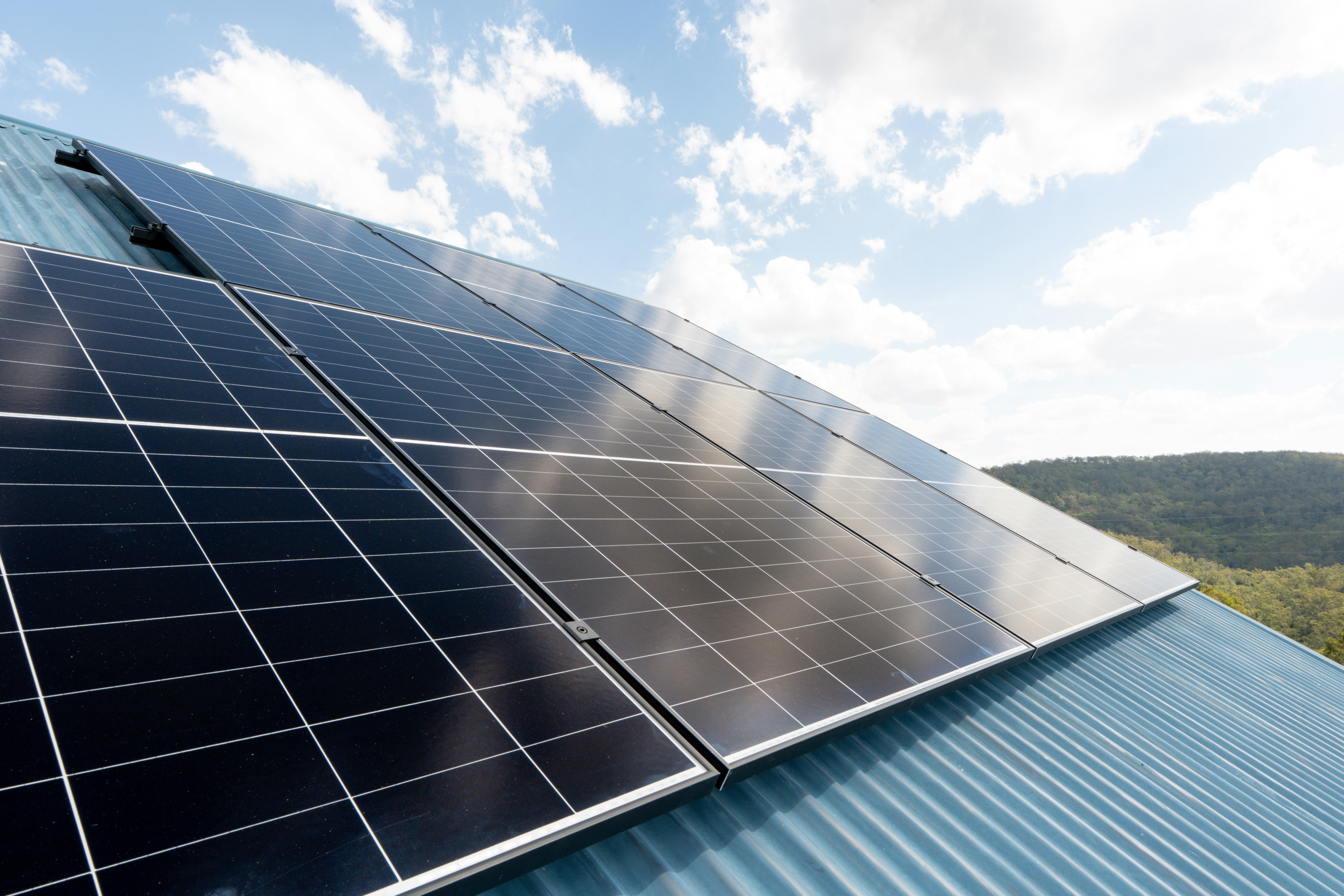 Rooftop solar panel array installed on a residential roof
