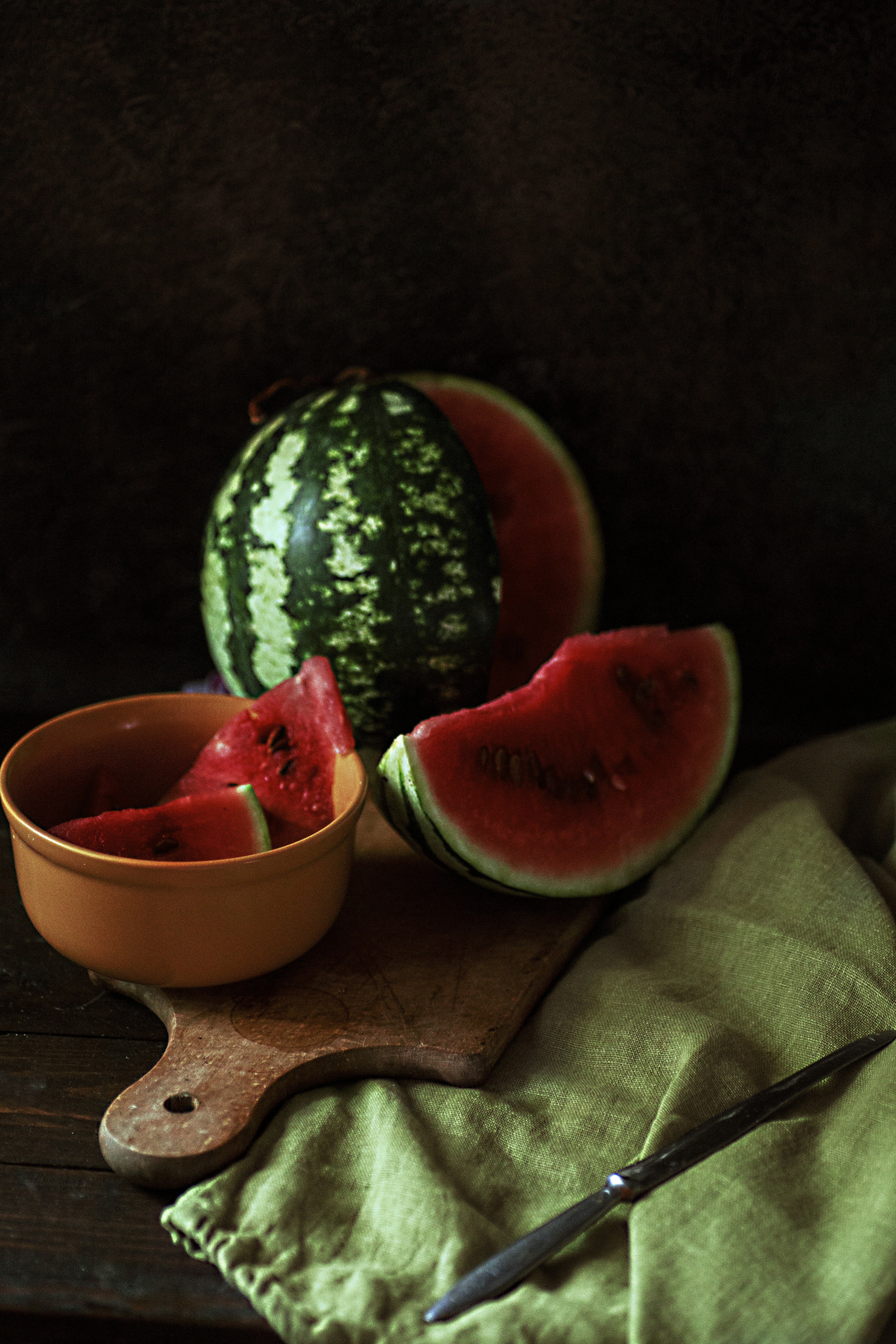 Watermelon slices in orange bowl - Free Photo on Unsplash