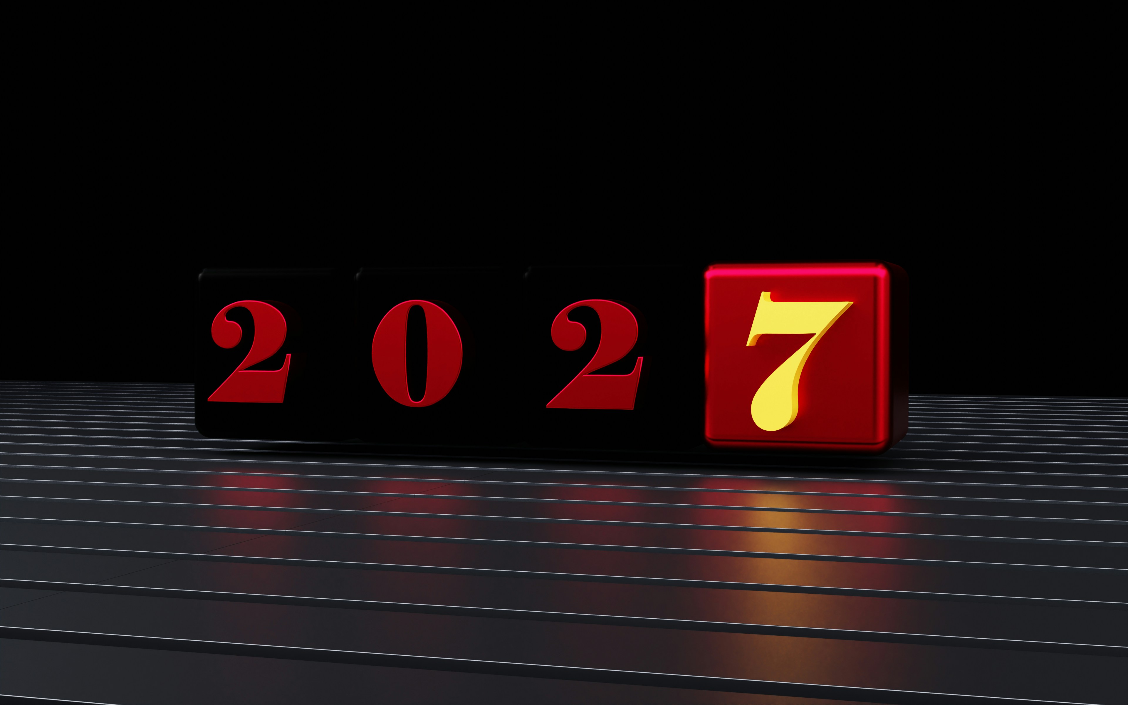 A glowing desktop monitor displaying a Python-coded retirement countdown clock next to a warm cup of coffee and a calendar. detail