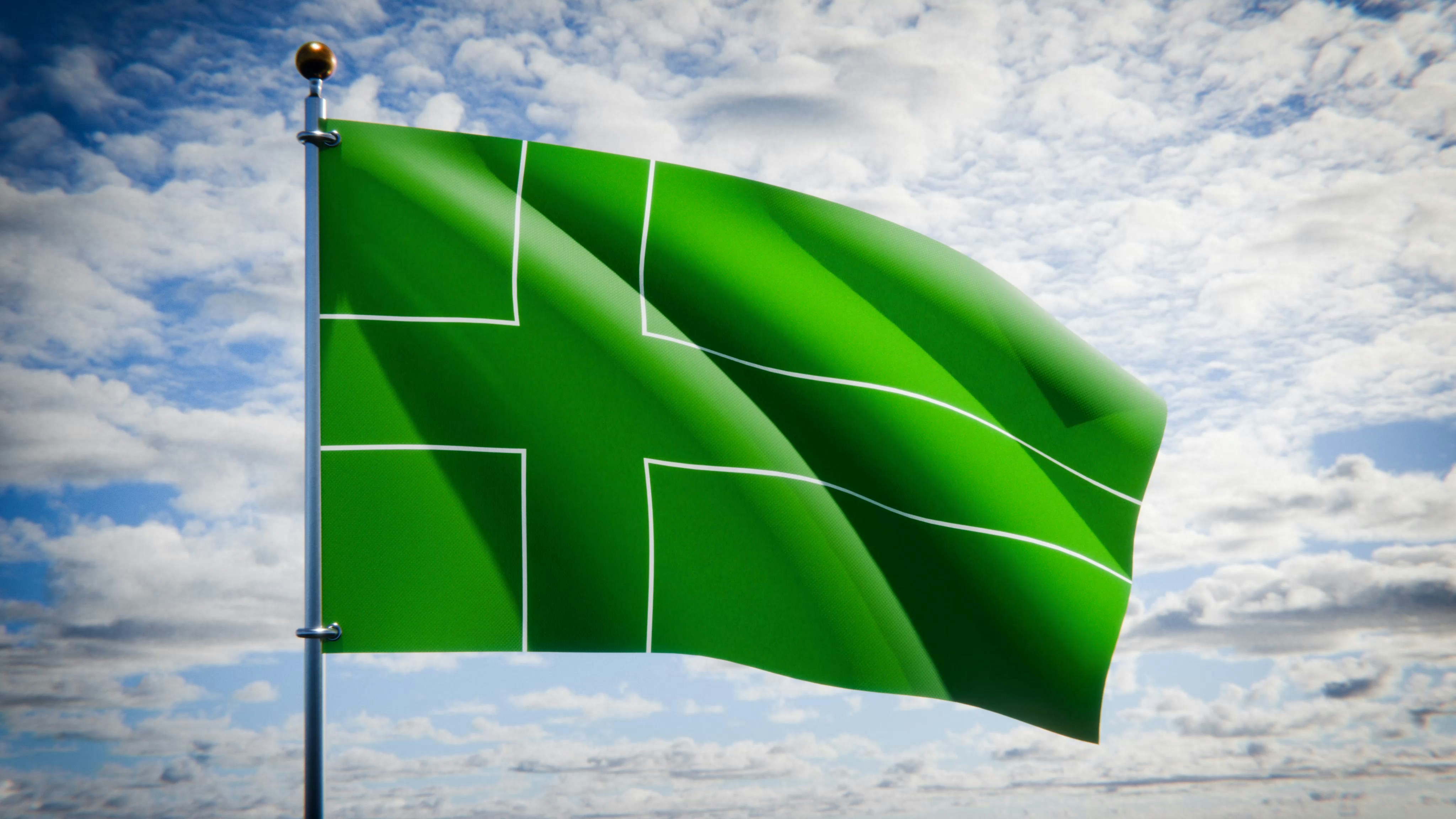 Green flag with white cross design - Free Photo on Unsplash