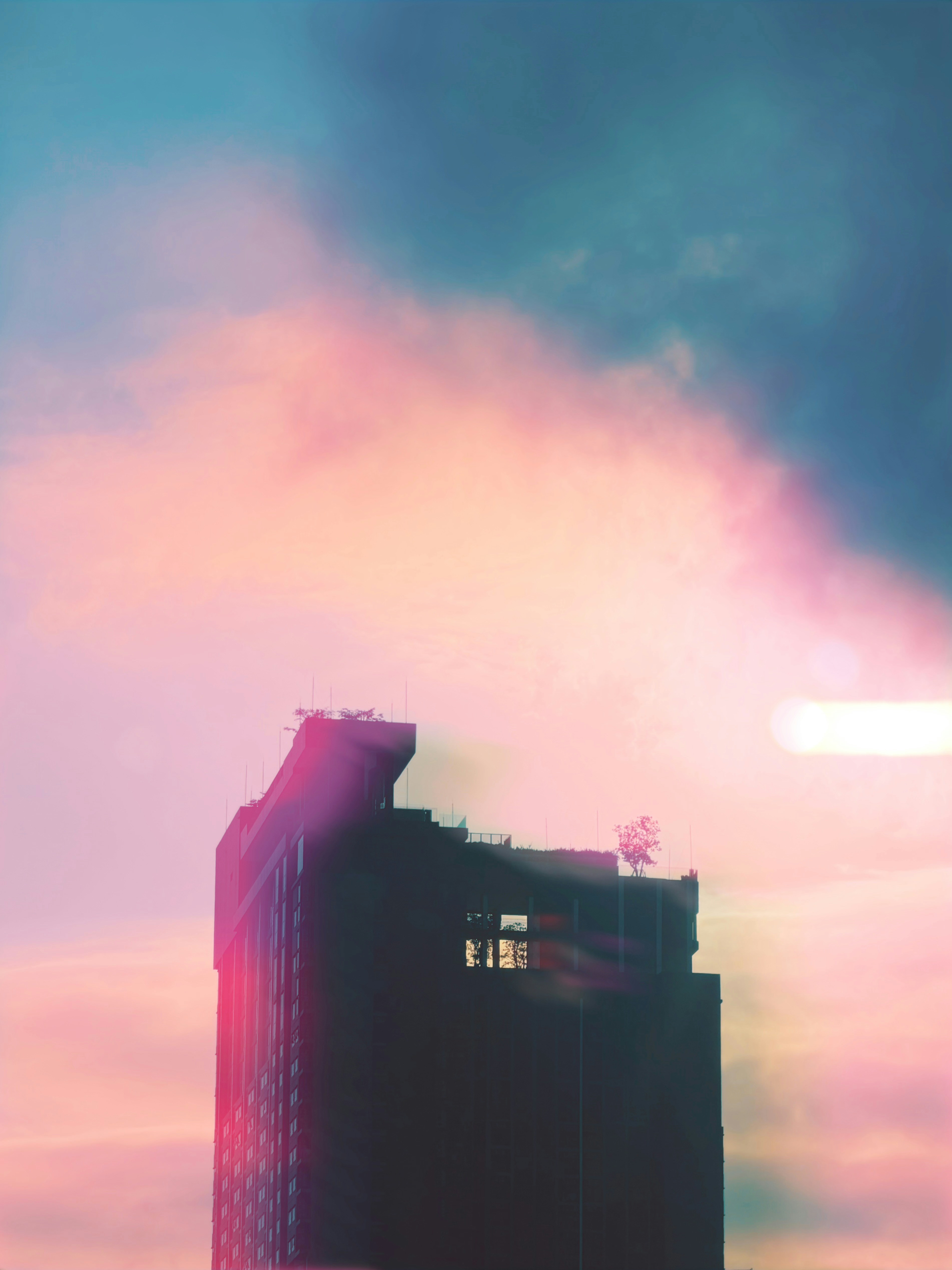 Silhouette en construction contre un ciel rose - Photo gratuite sur ...