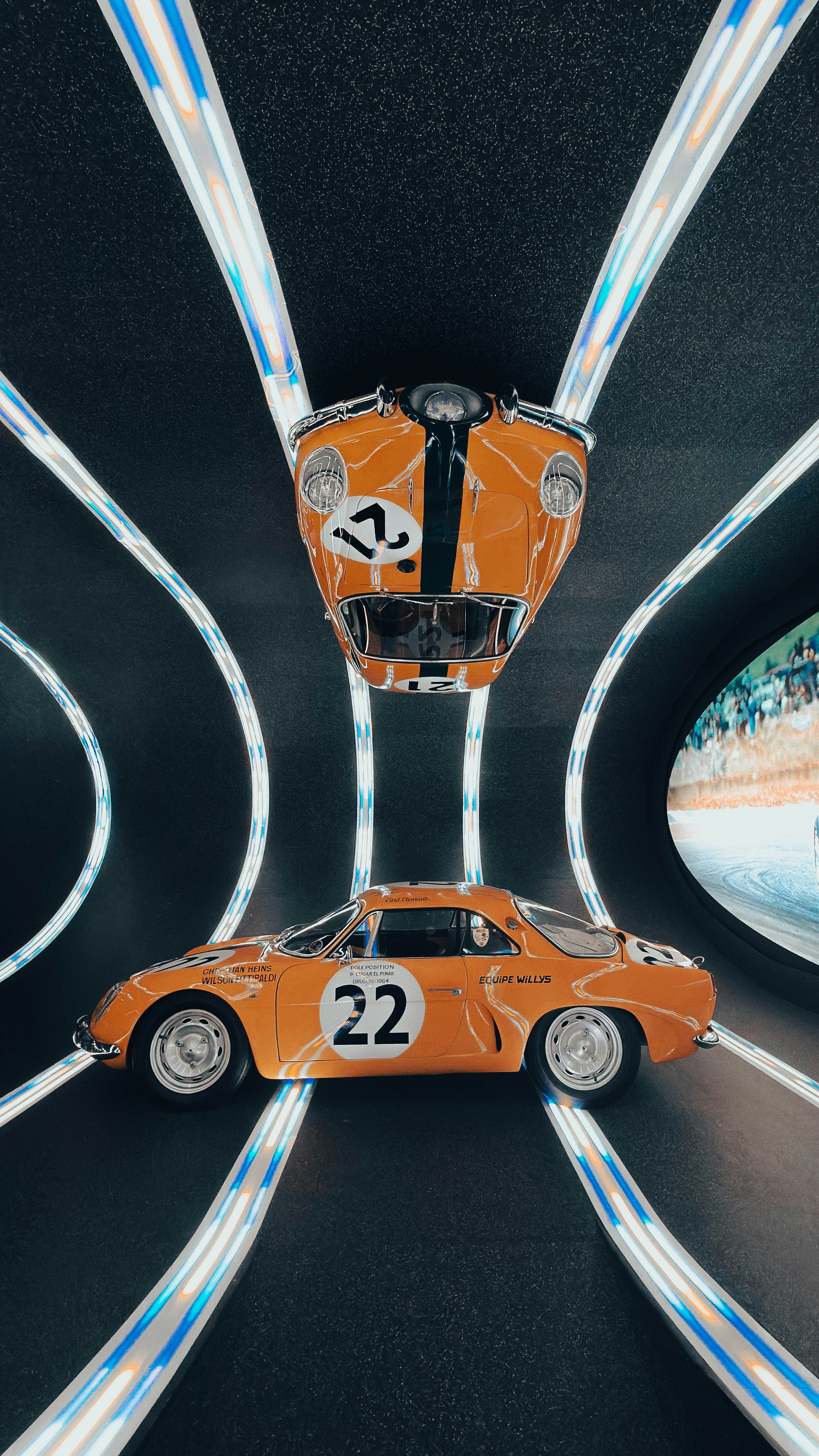 Orange vintage race car with reflection - Free Photo on Unsplash