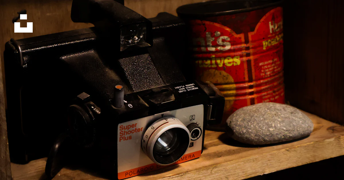 Camera Graphics Free Vintage polaroid camera with tin can - Free Photo on Unsplash