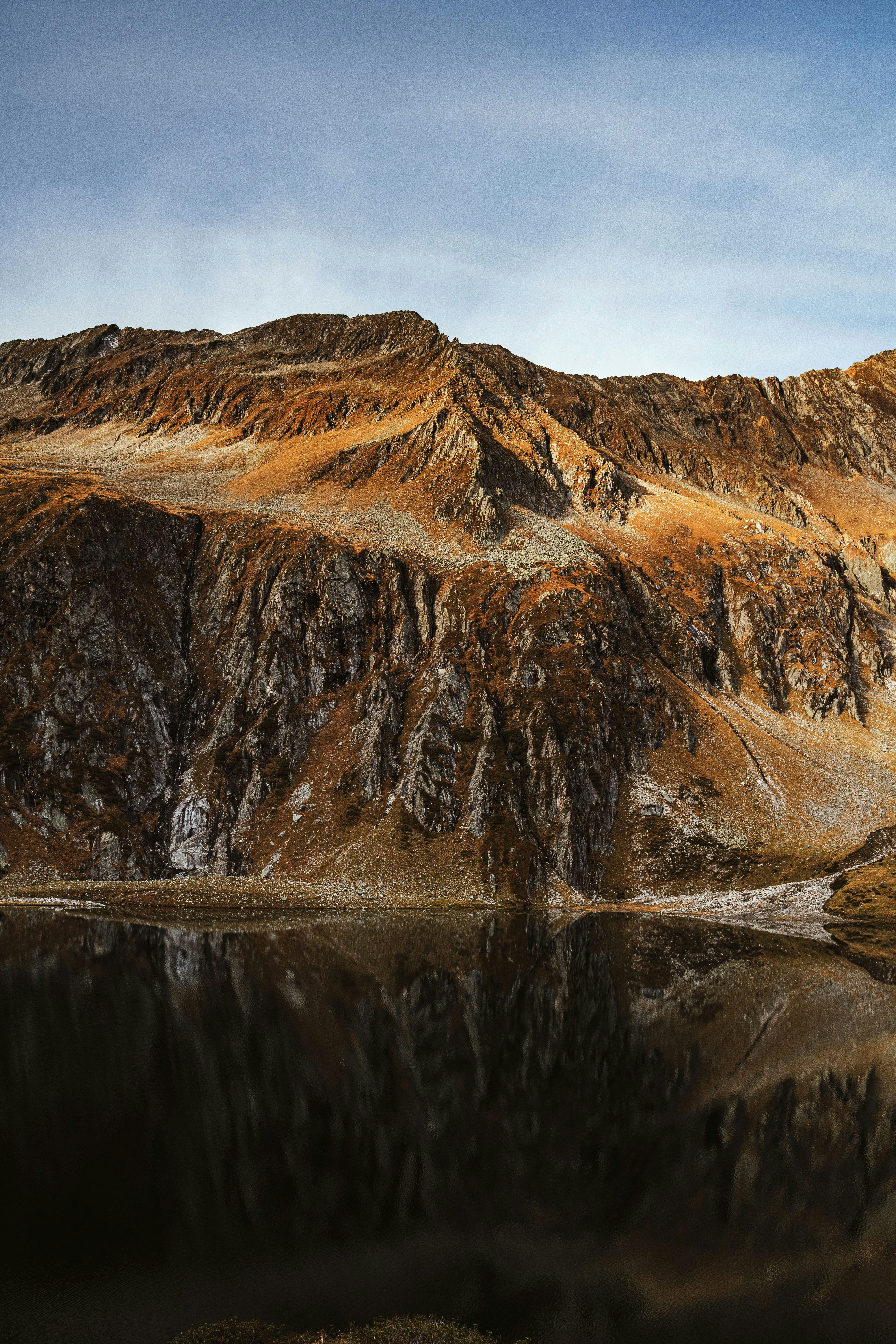 Mountain slope reflecting in calm lake - Free Photo on Unsplash