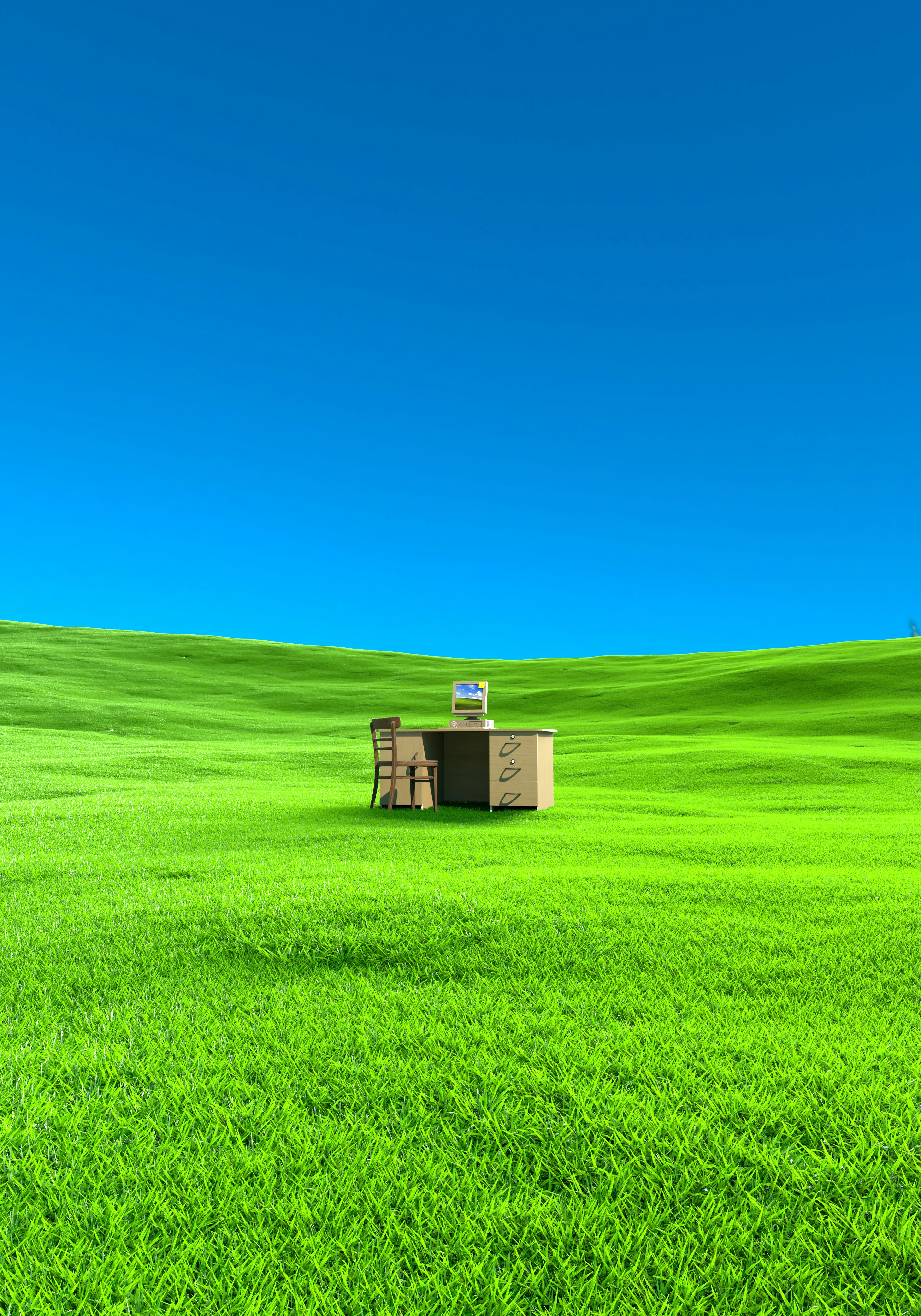 Desk and chair in green field - Free Photo on Unsplash