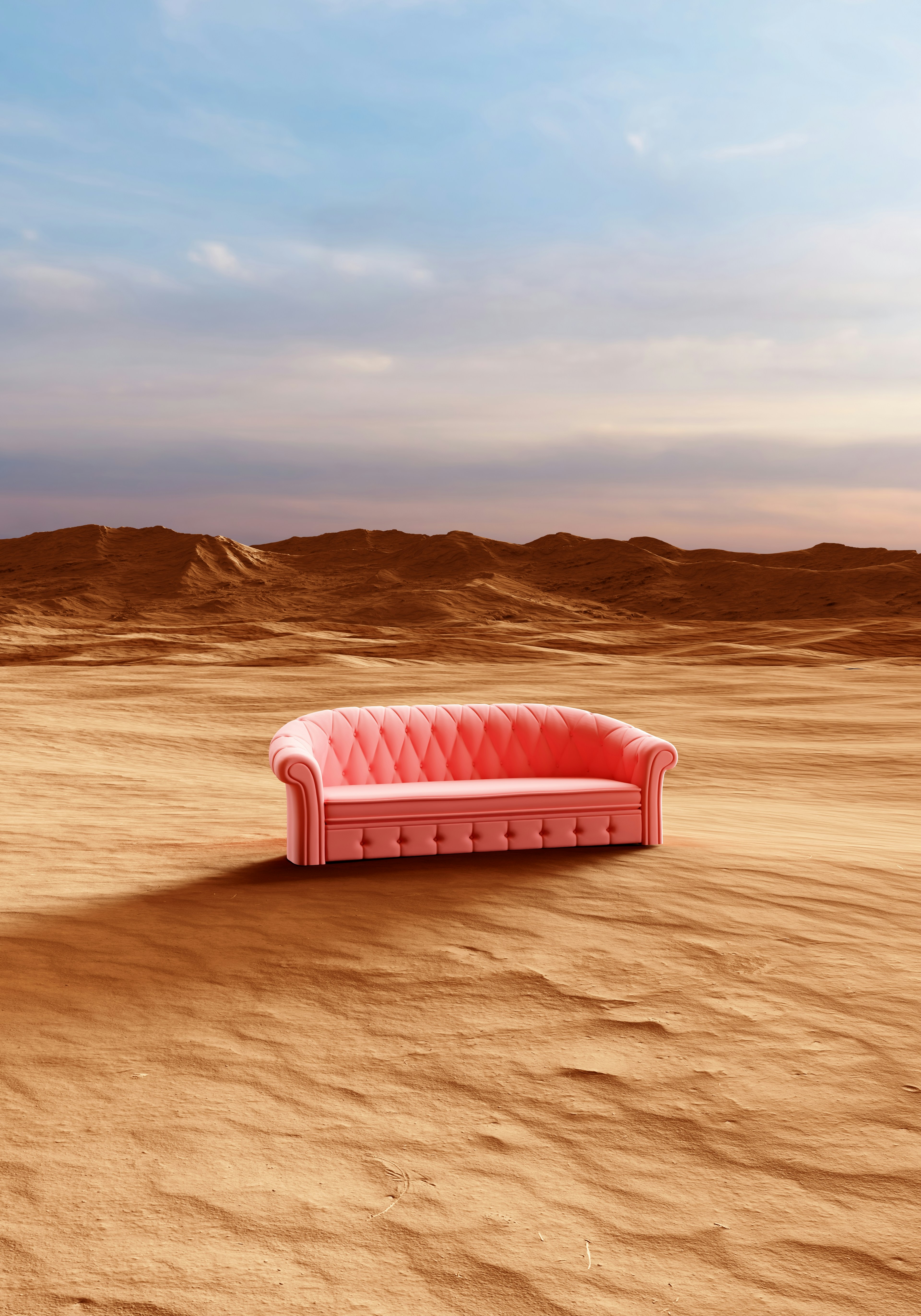 Pink tufted sofa in desert - Free Photo on Unsplash