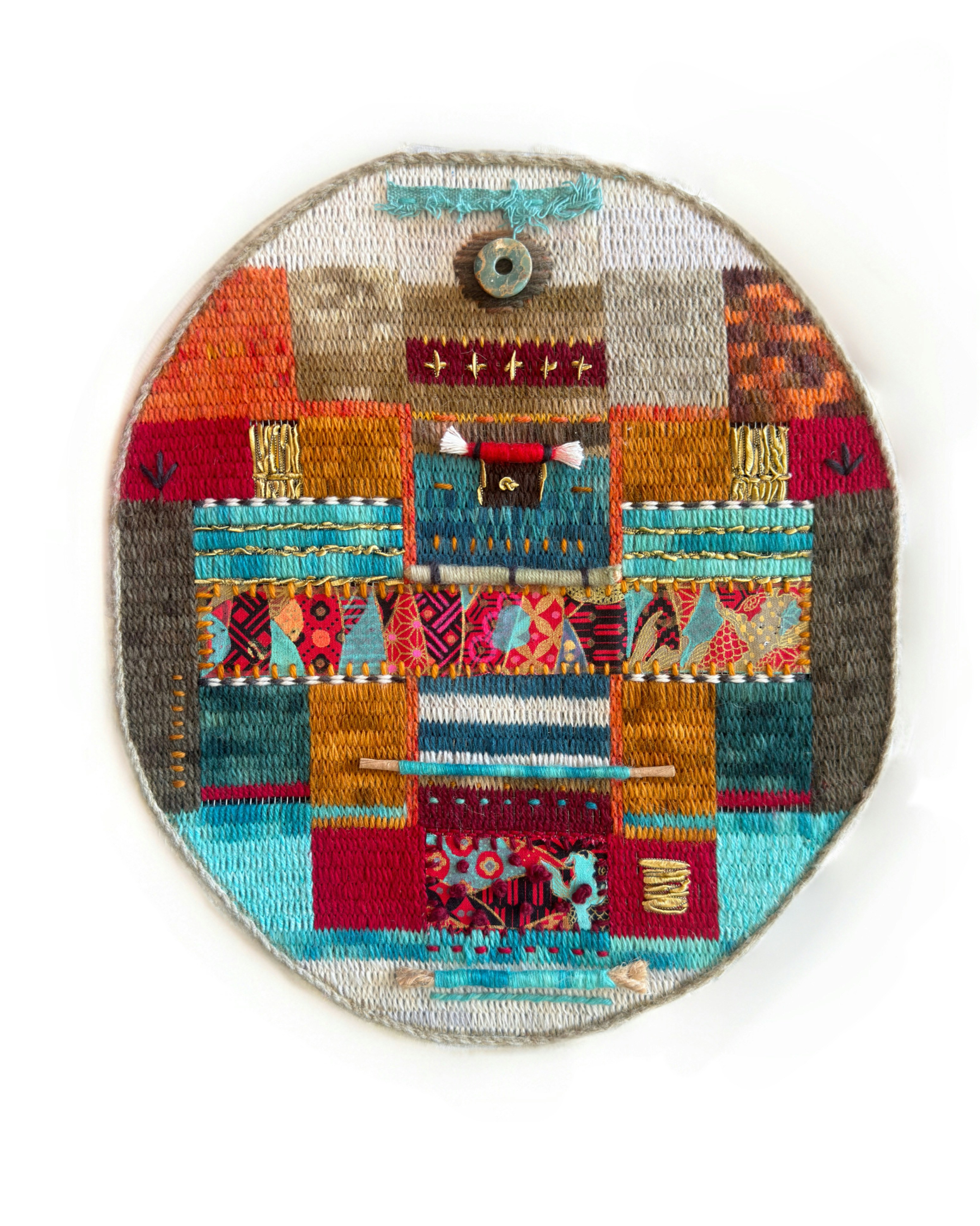 Circular textile art with geometric embroidery - Free Photo on Unsplash
