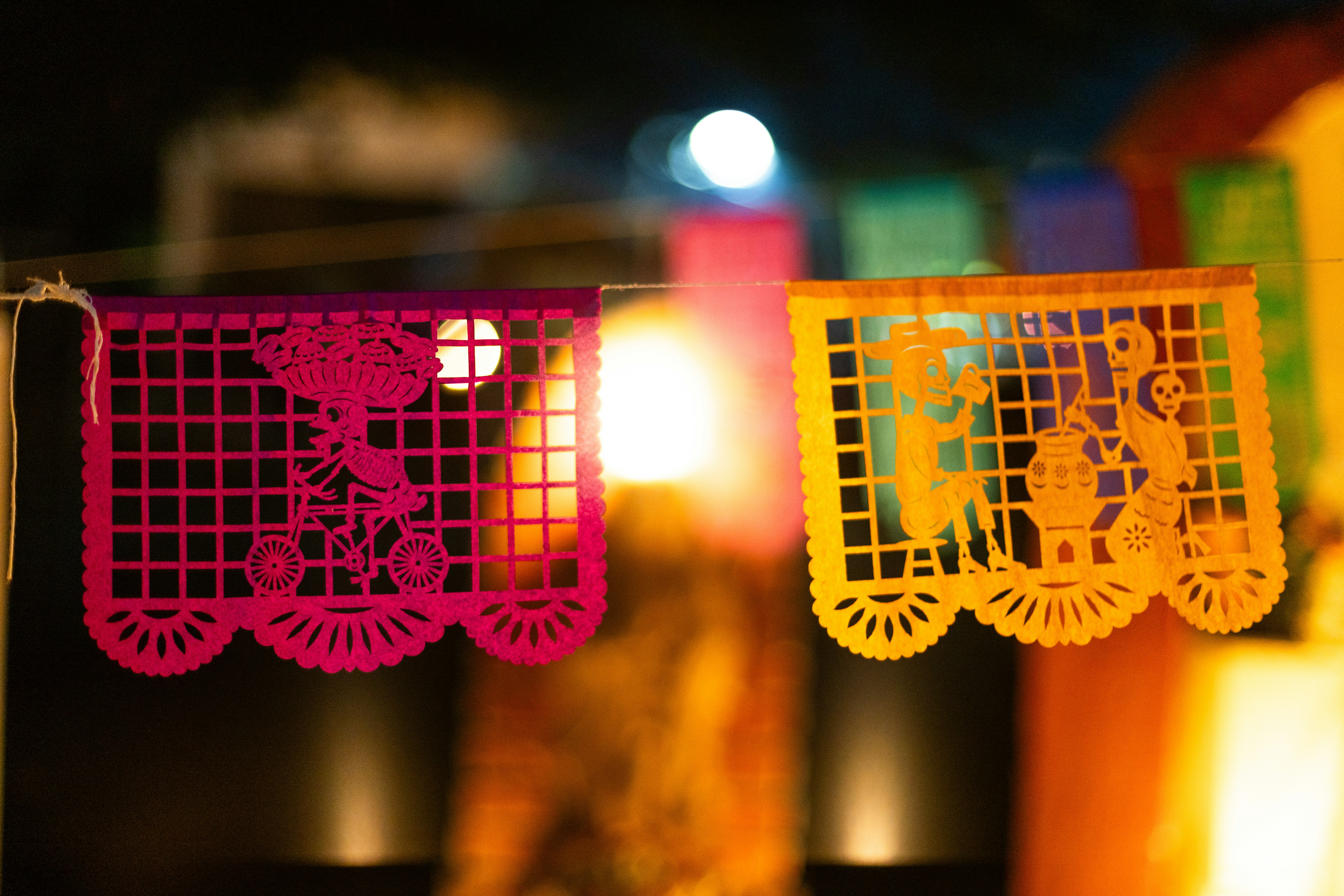 Papel picado banners with skeleton designs - Free Photo on Unsplash