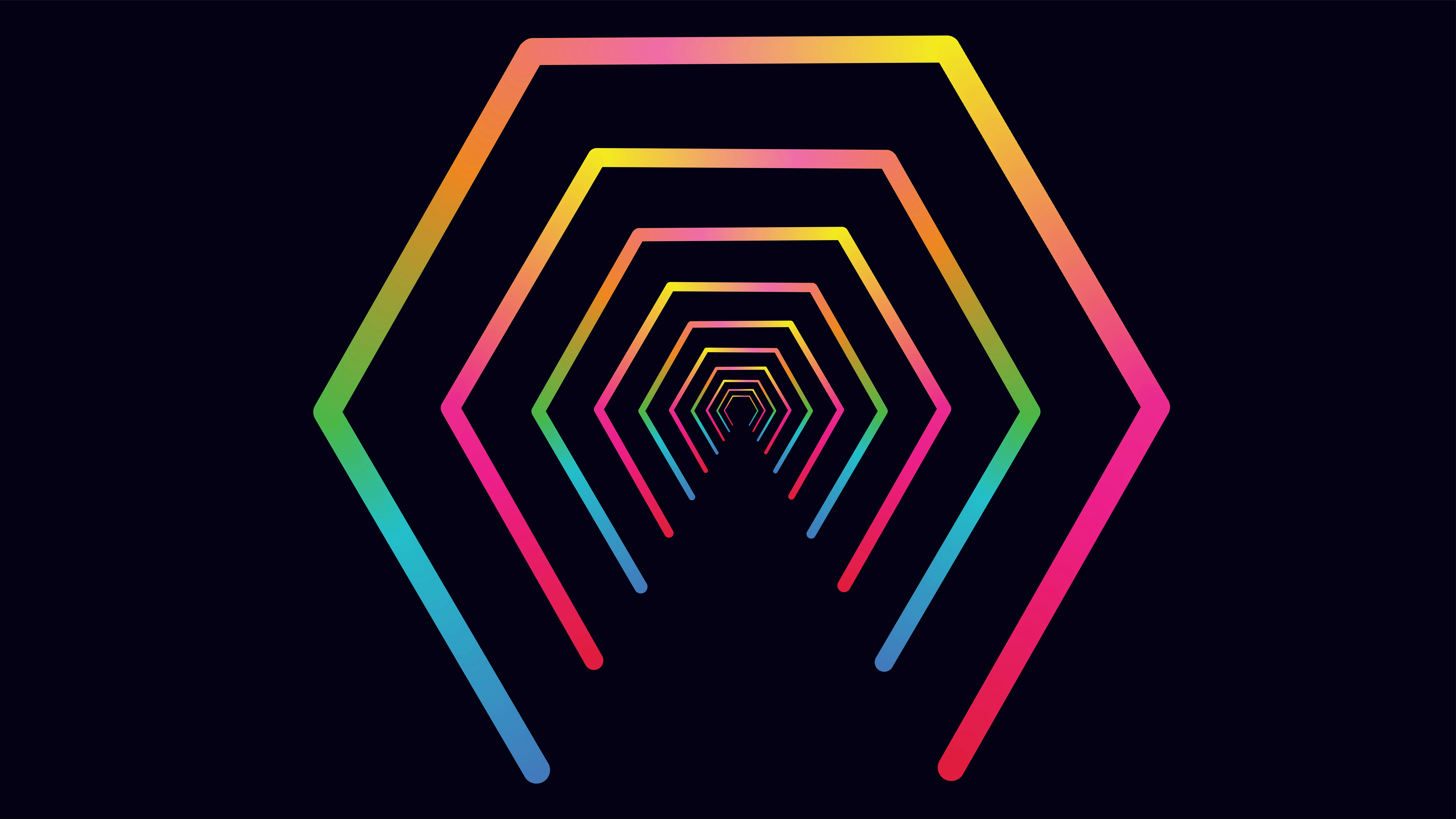 Nested rainbow hexagon tunnel - Free Photo on Unsplash