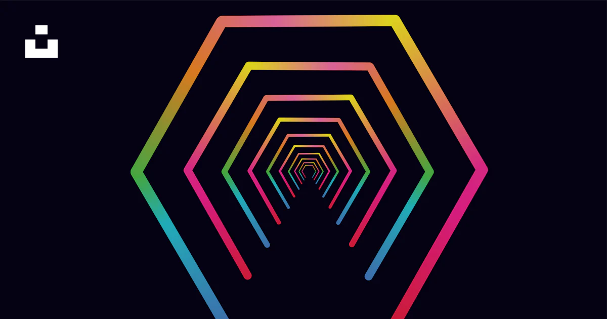 Hexagonal Pattern Normal Nested rainbow hexagon tunnel - Free Photo on Unsplash