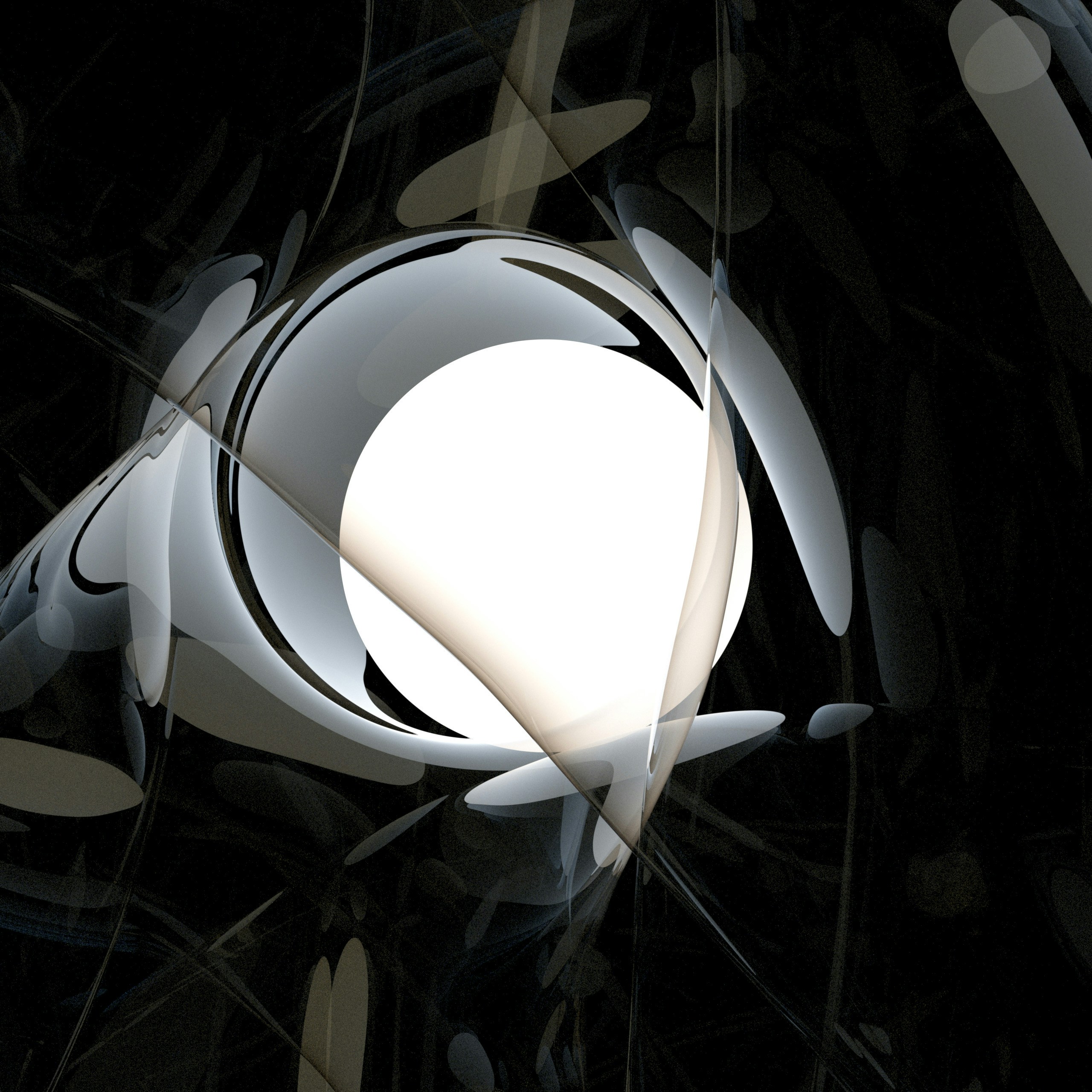 Glowing white sphere with metallic curves - Free Photo on Unsplash