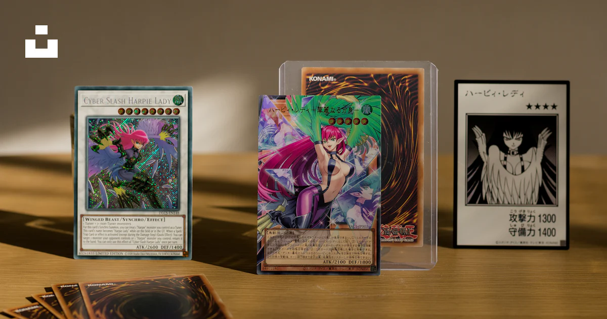 Graph Photo Cards Yu-Gi-Oh trading cards on wooden table - Free Photo on Unsplash