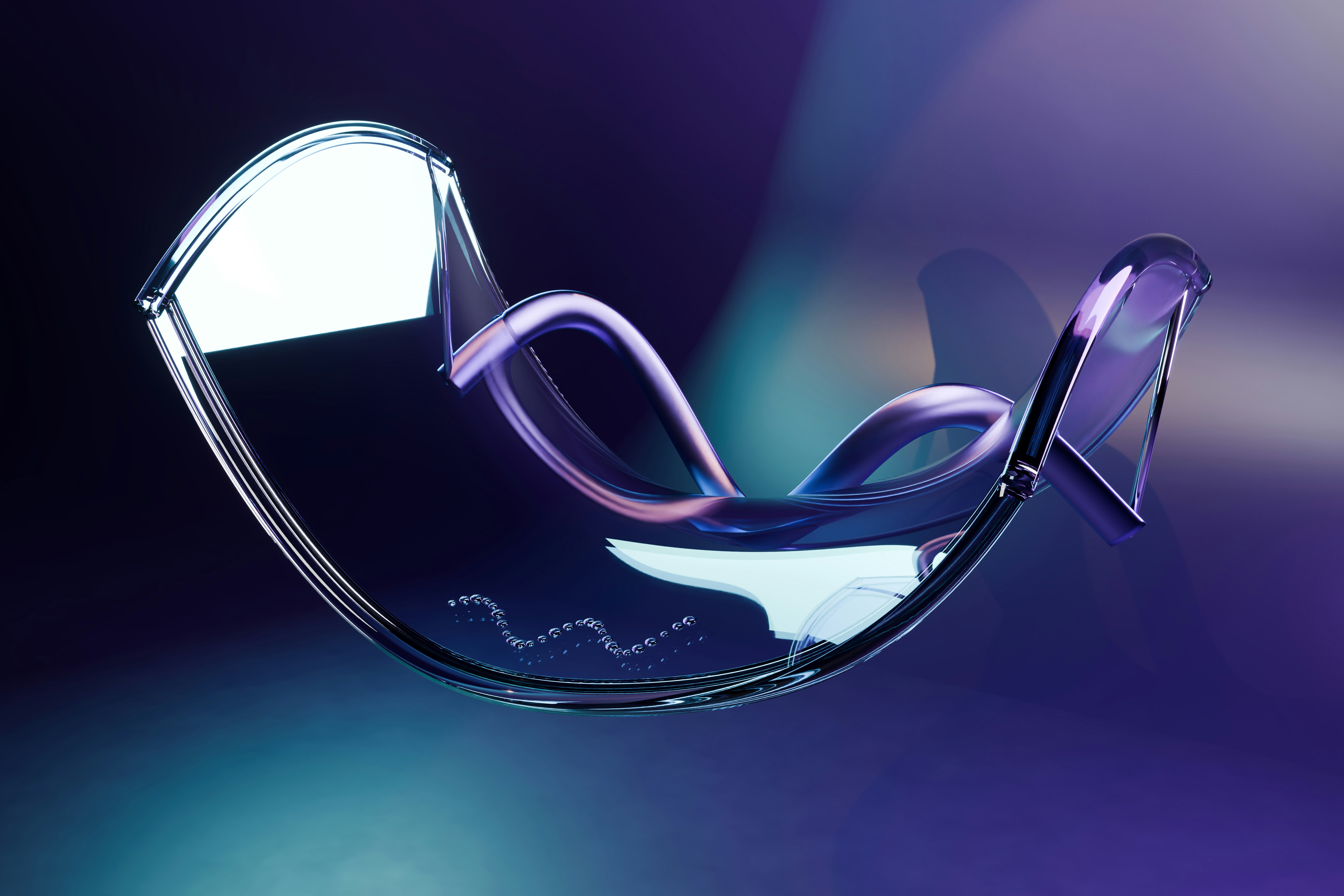 Curved glass structure with purple ribbons - Free Photo on Unsplash