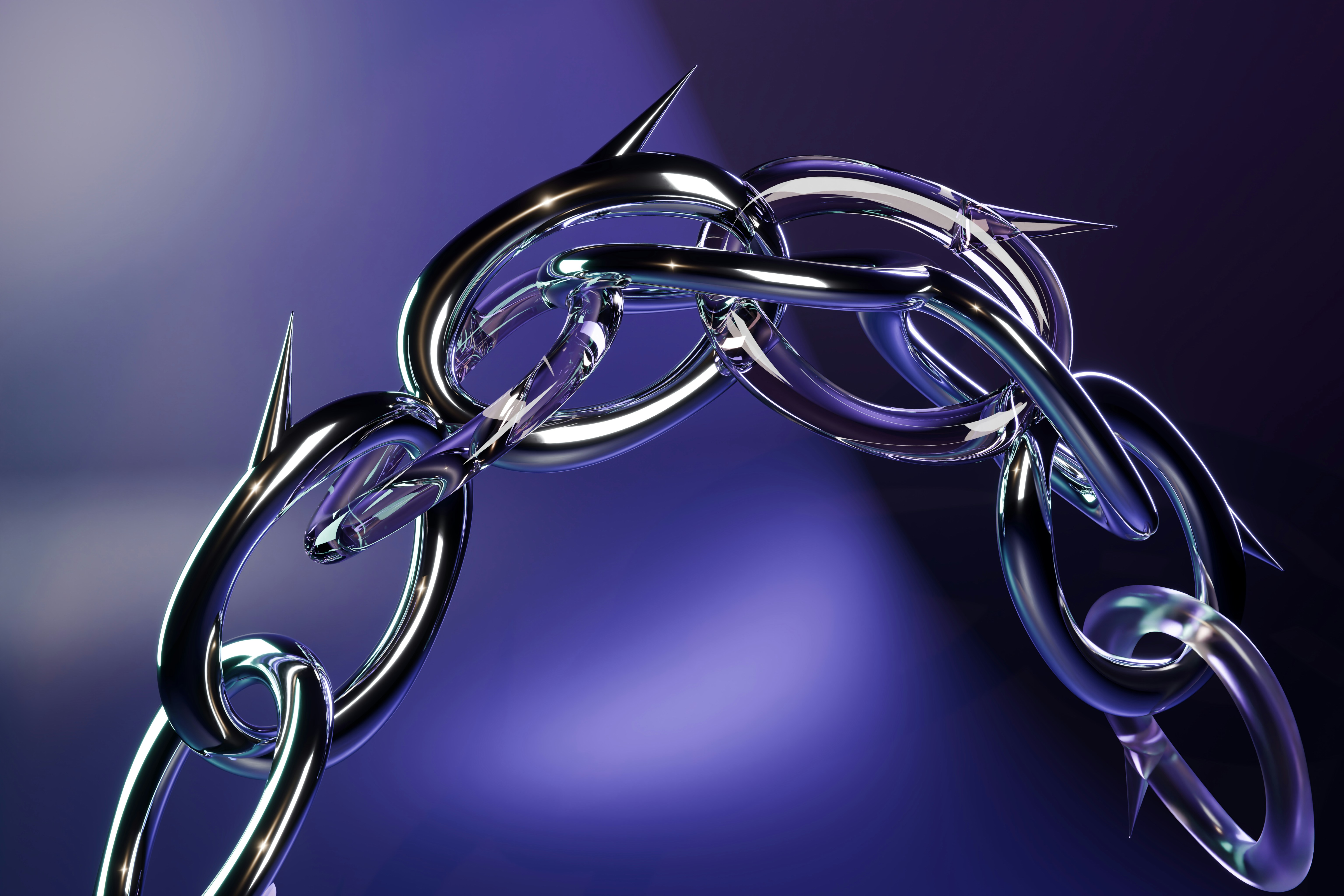 Metallic spiked chain on purple background - Free Photo on Unsplash