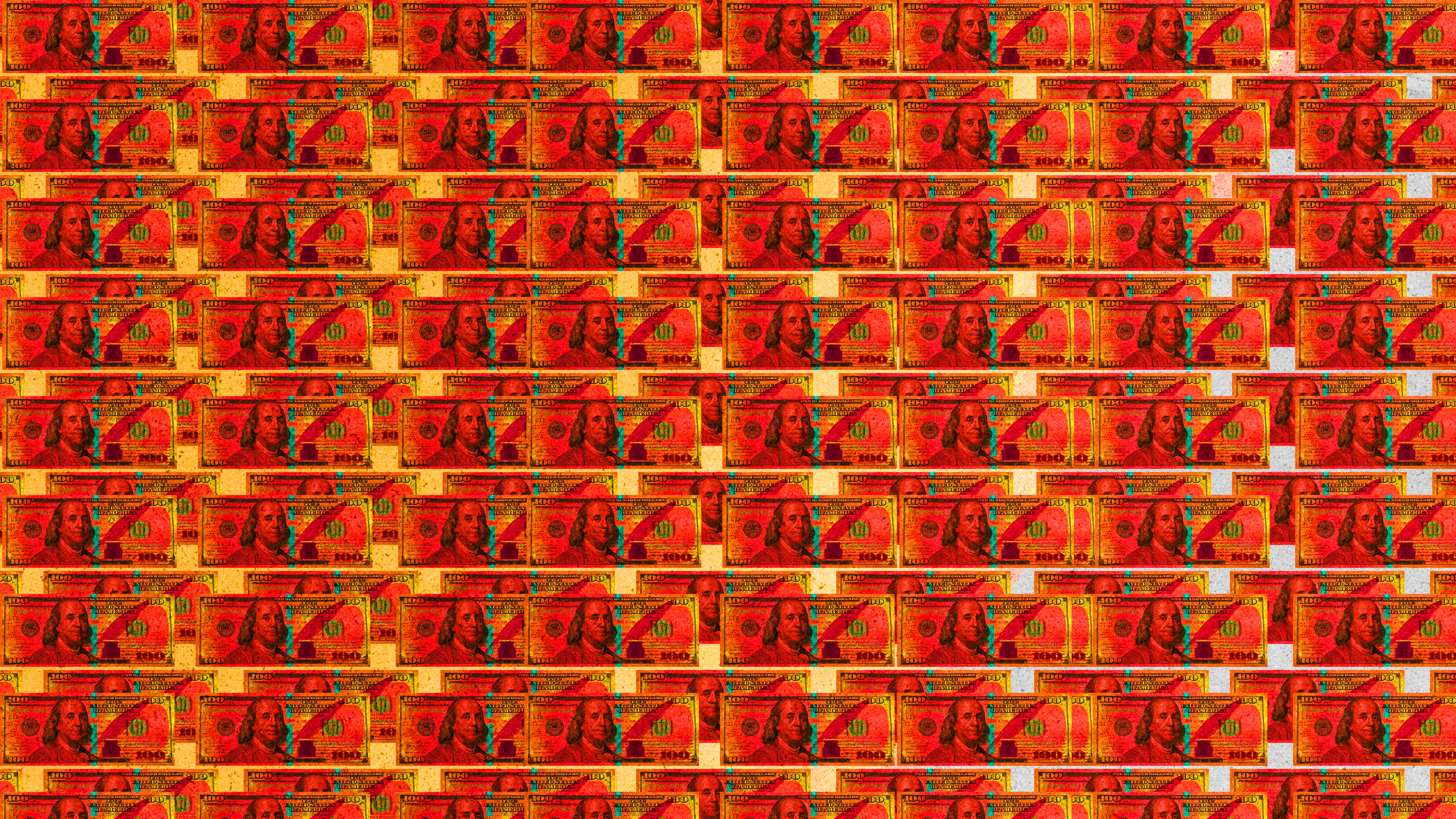 Repeating pattern of red dollar bills - Free Photo on Unsplash