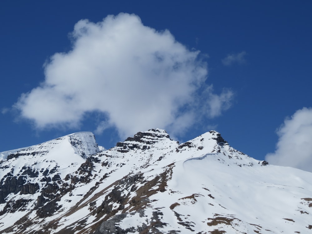 mountain cover with snow