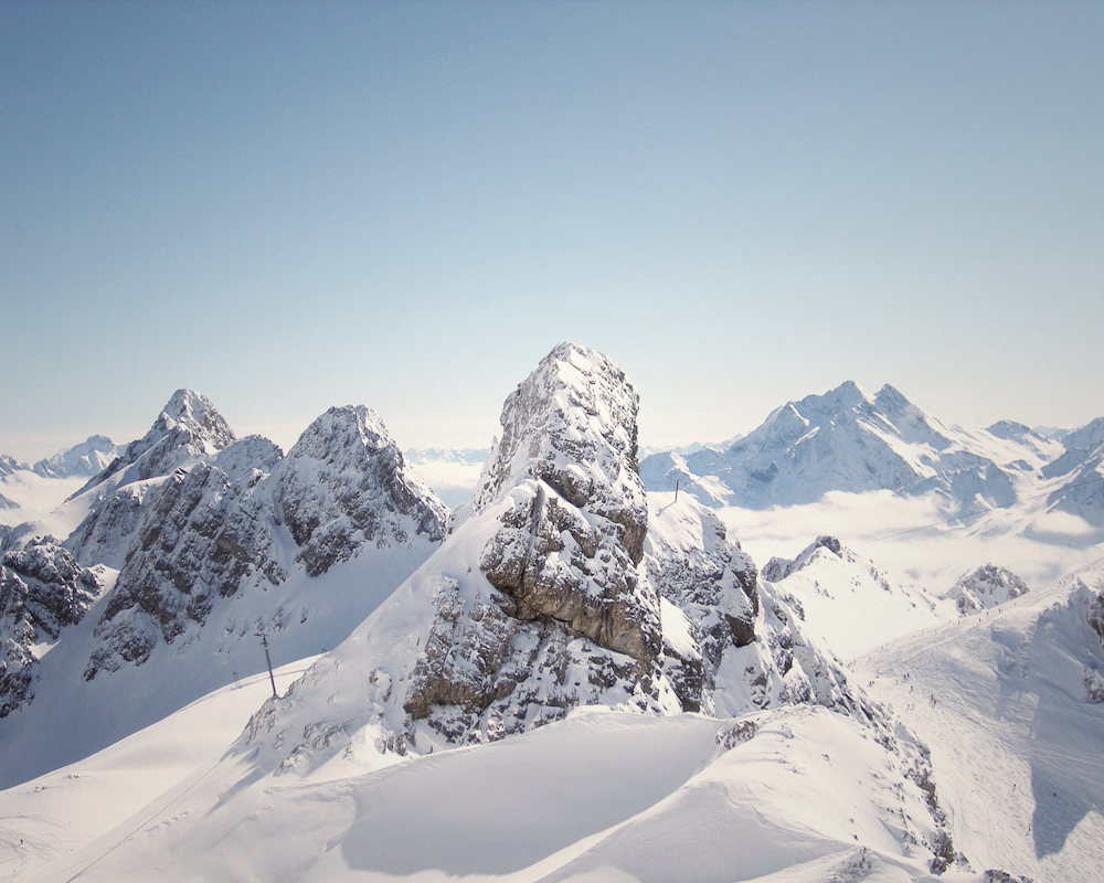 Fotografía de paisajes de los Alpes montañosos